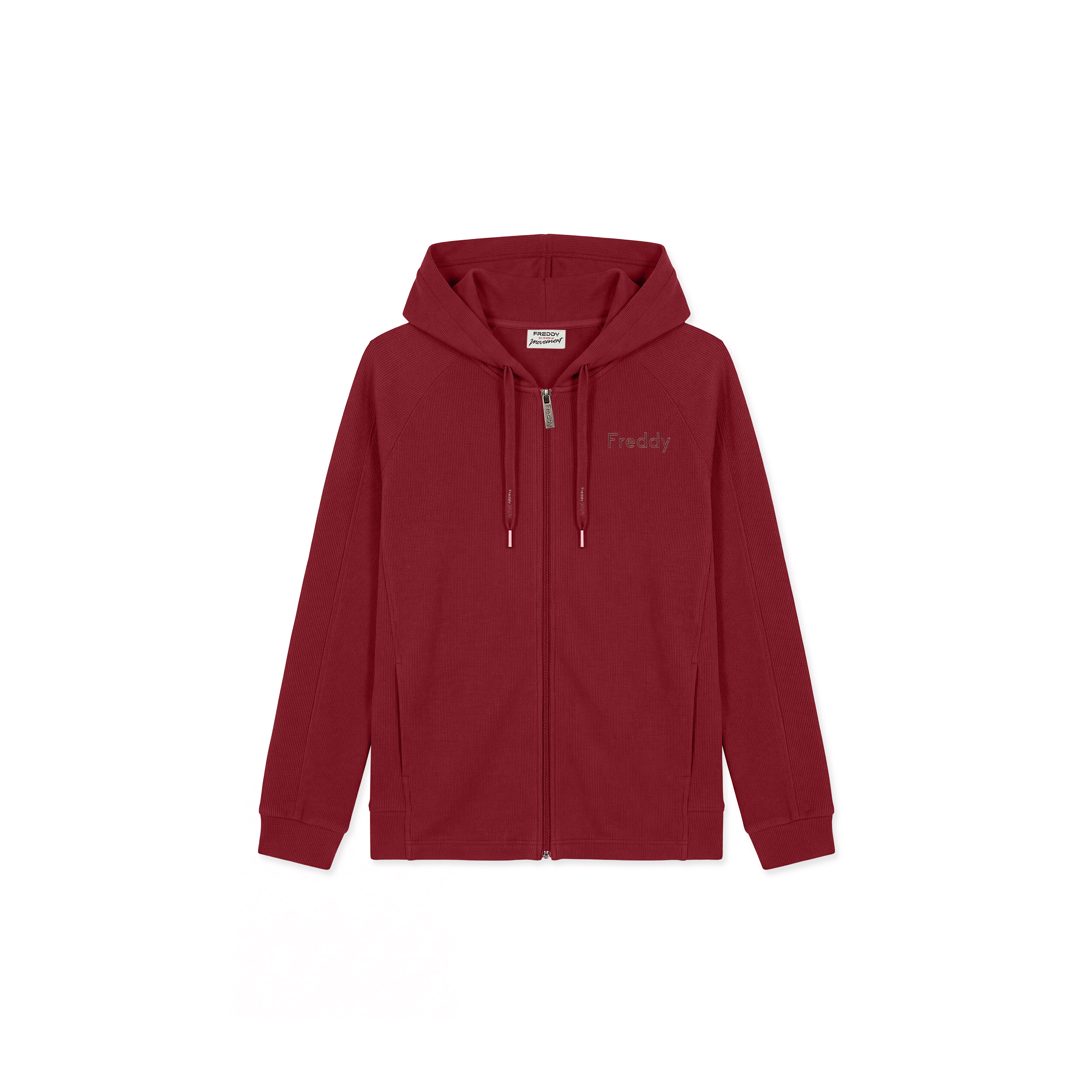 Felpa boxy cropped donna con zip e cappuccio