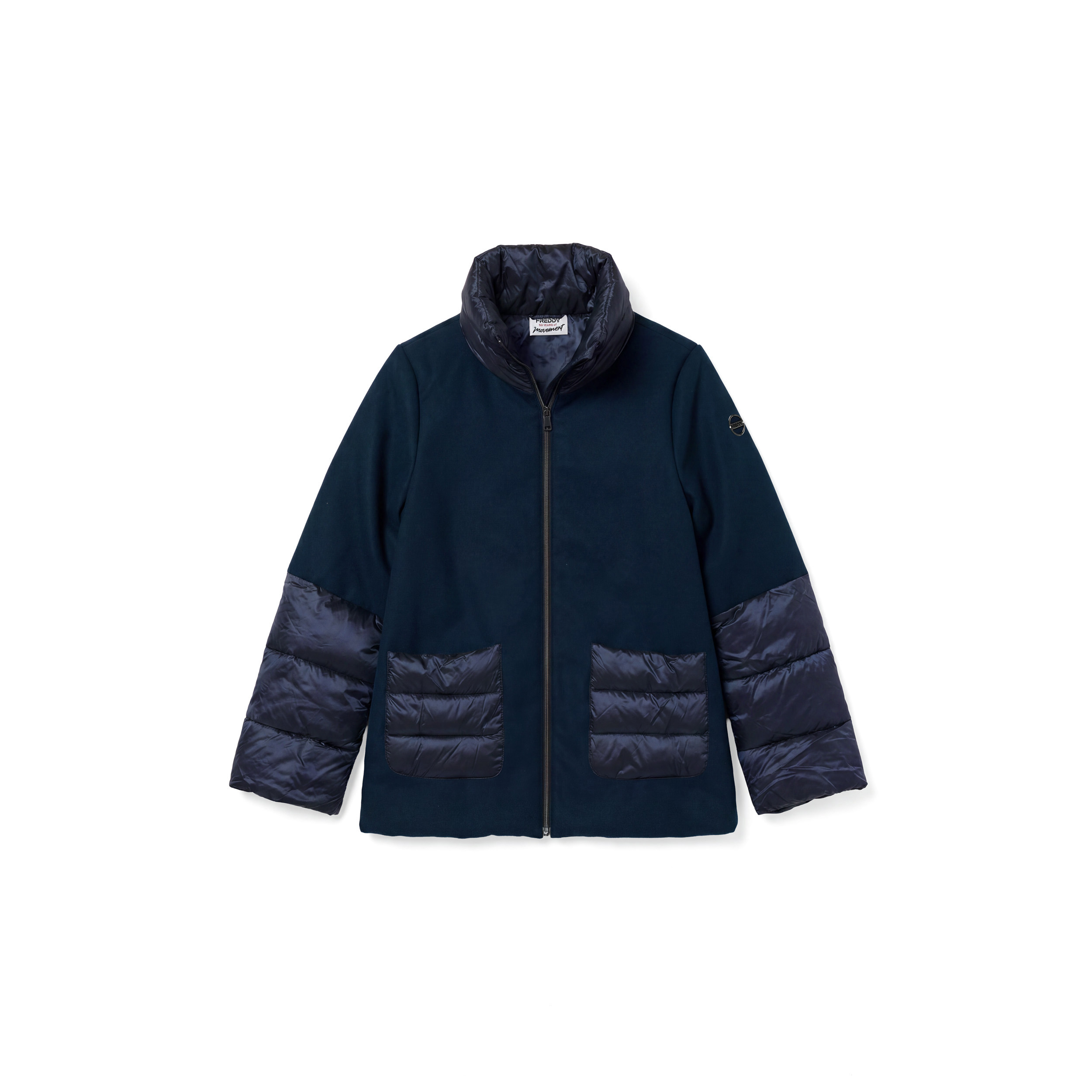 Giacca Imbottita Donna in Flanella e Tessuto Shimmering