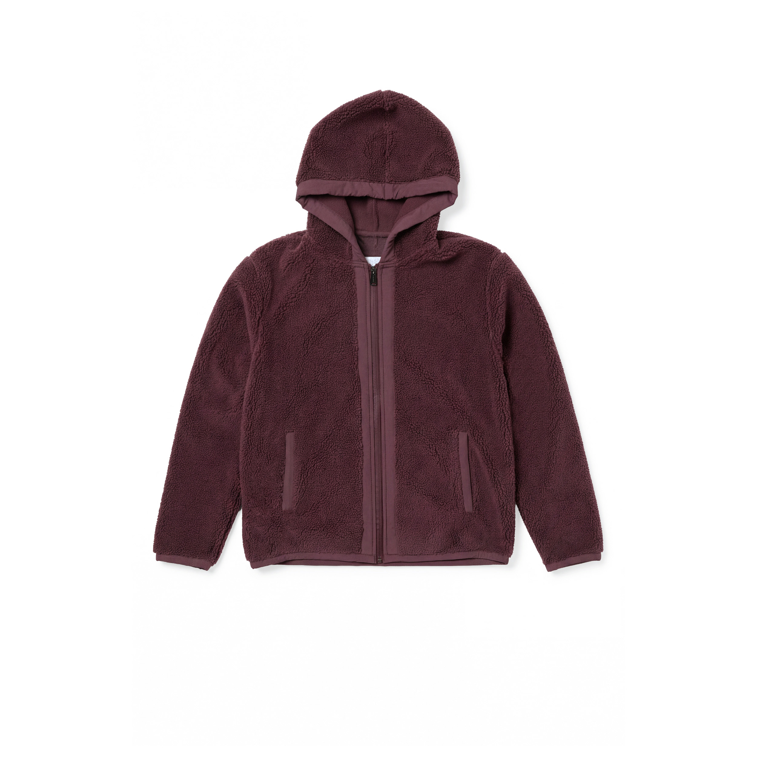 Giacca Donna in Sherpa e Polar Fleece con Zip e Cappuccio