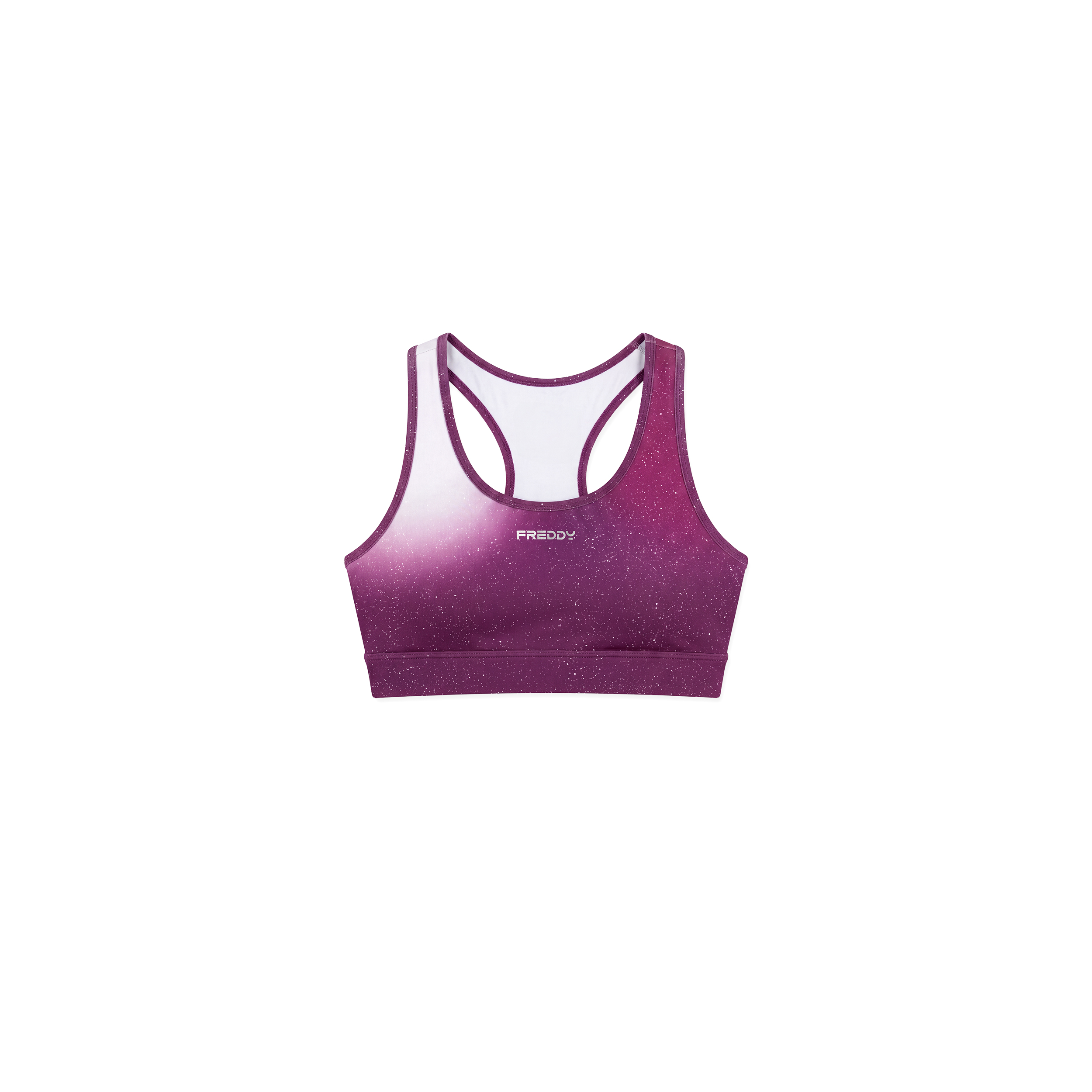 Sport Bra Supporto Medio in Jersey Quick Dry Stampa Stellata