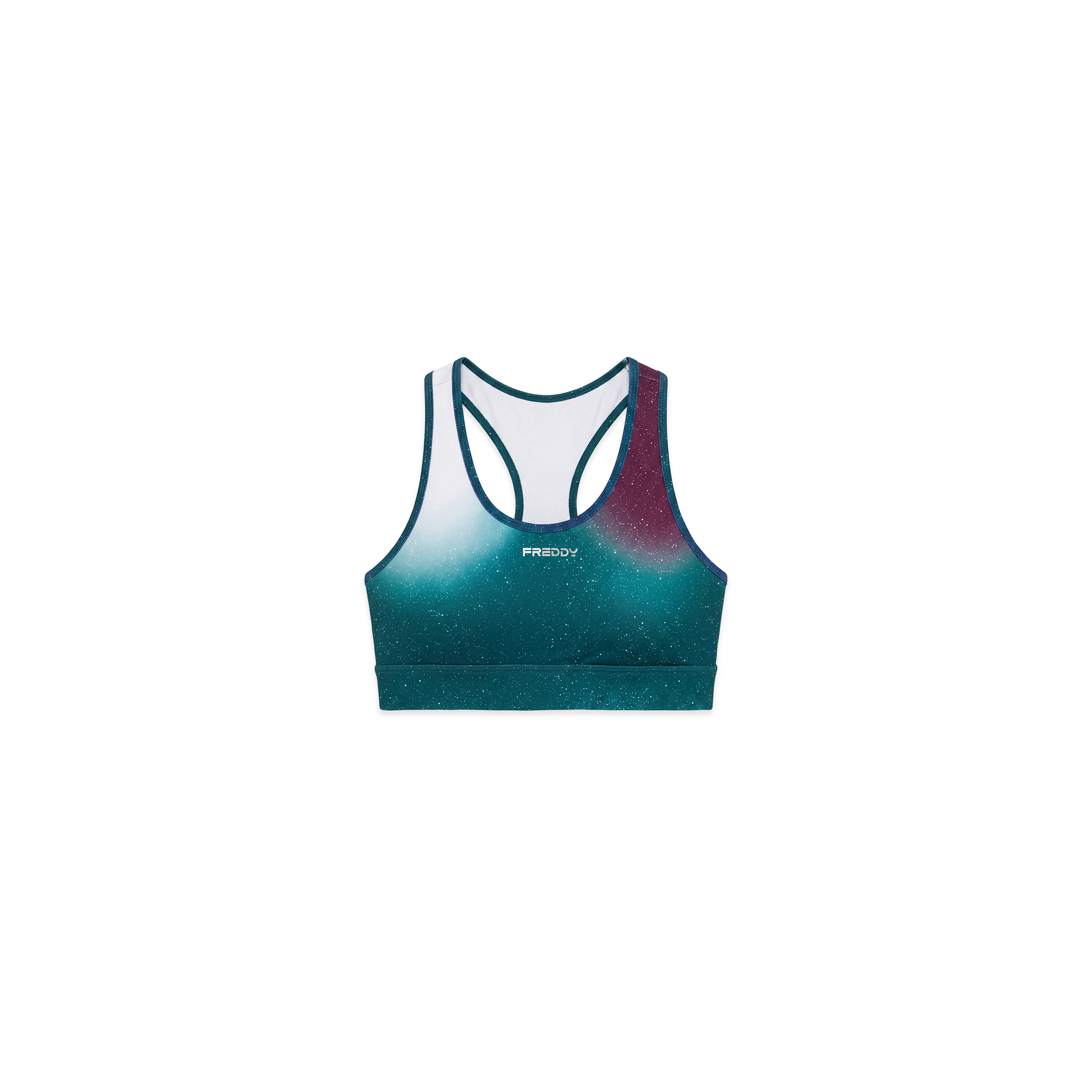 Sport Bra Supporto Medio in Jersey Quick Dry Stampa Stellata