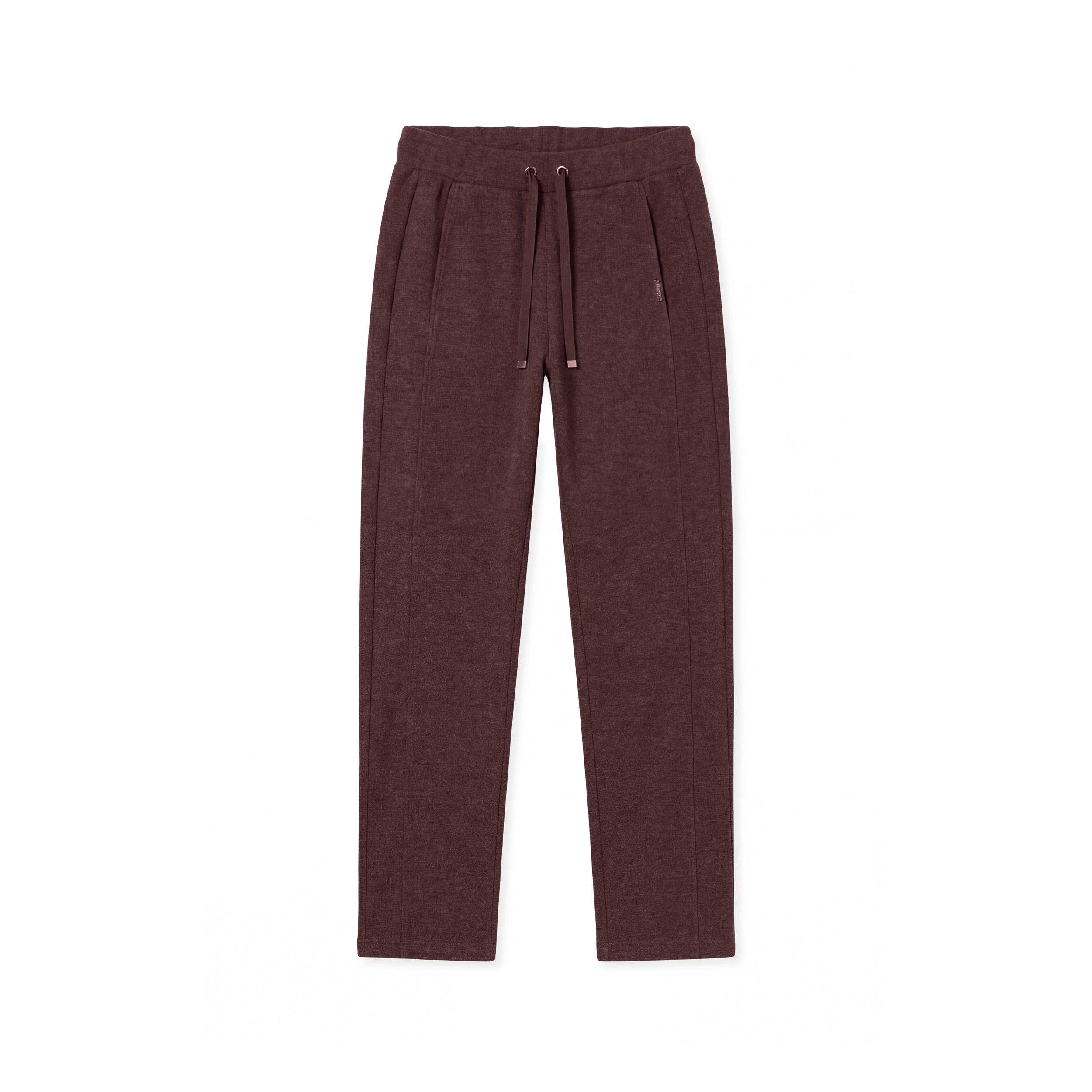 Pantaloni donna effetto tricot con cuciture laterali