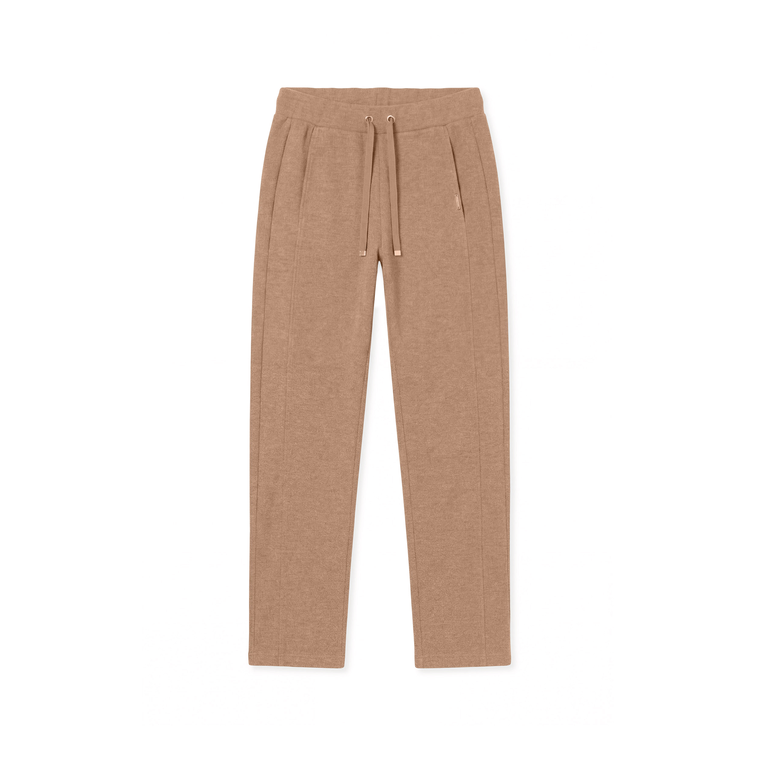 Pantaloni donna effetto tricot con cuciture laterali