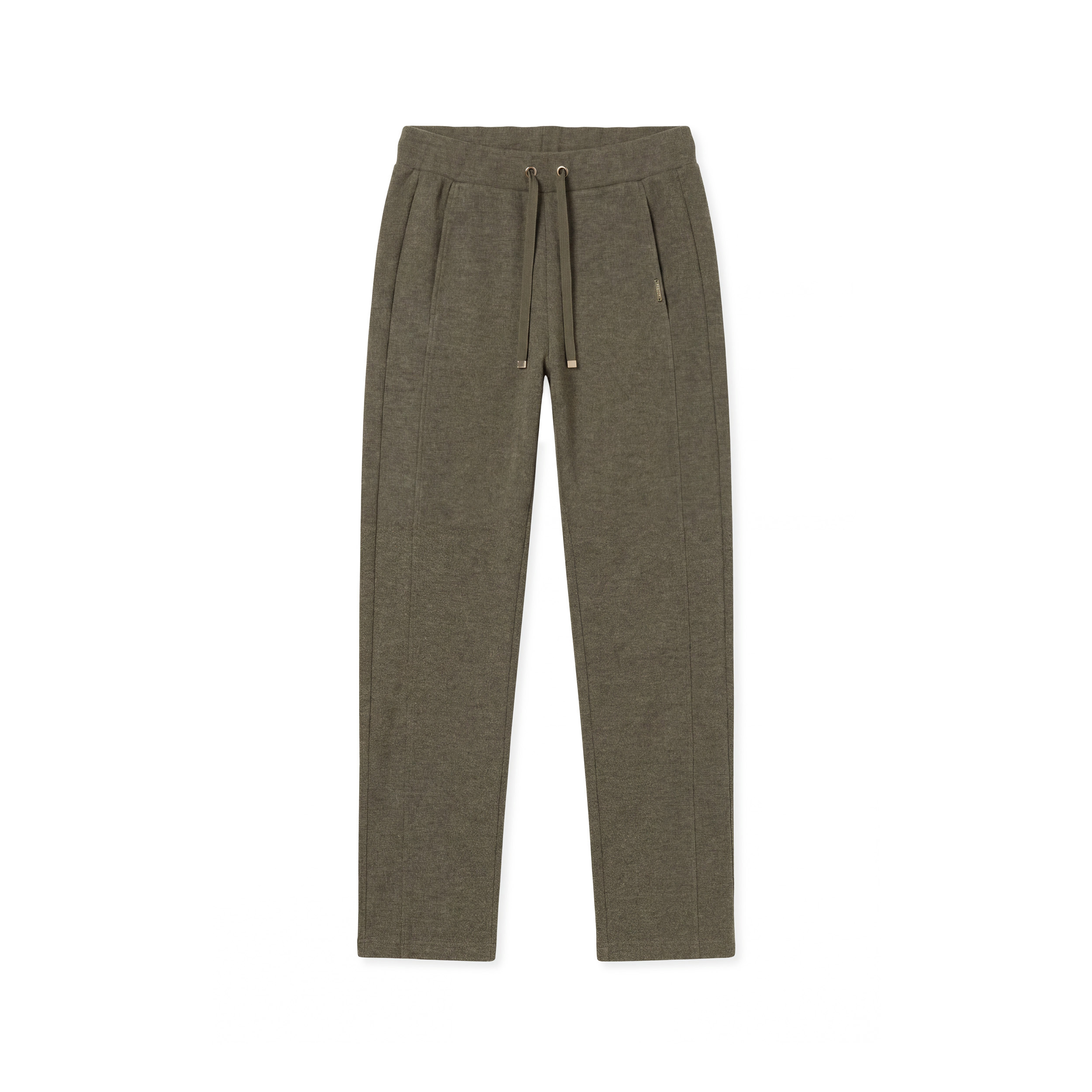 Pantaloni donna effetto tricot con cuciture laterali