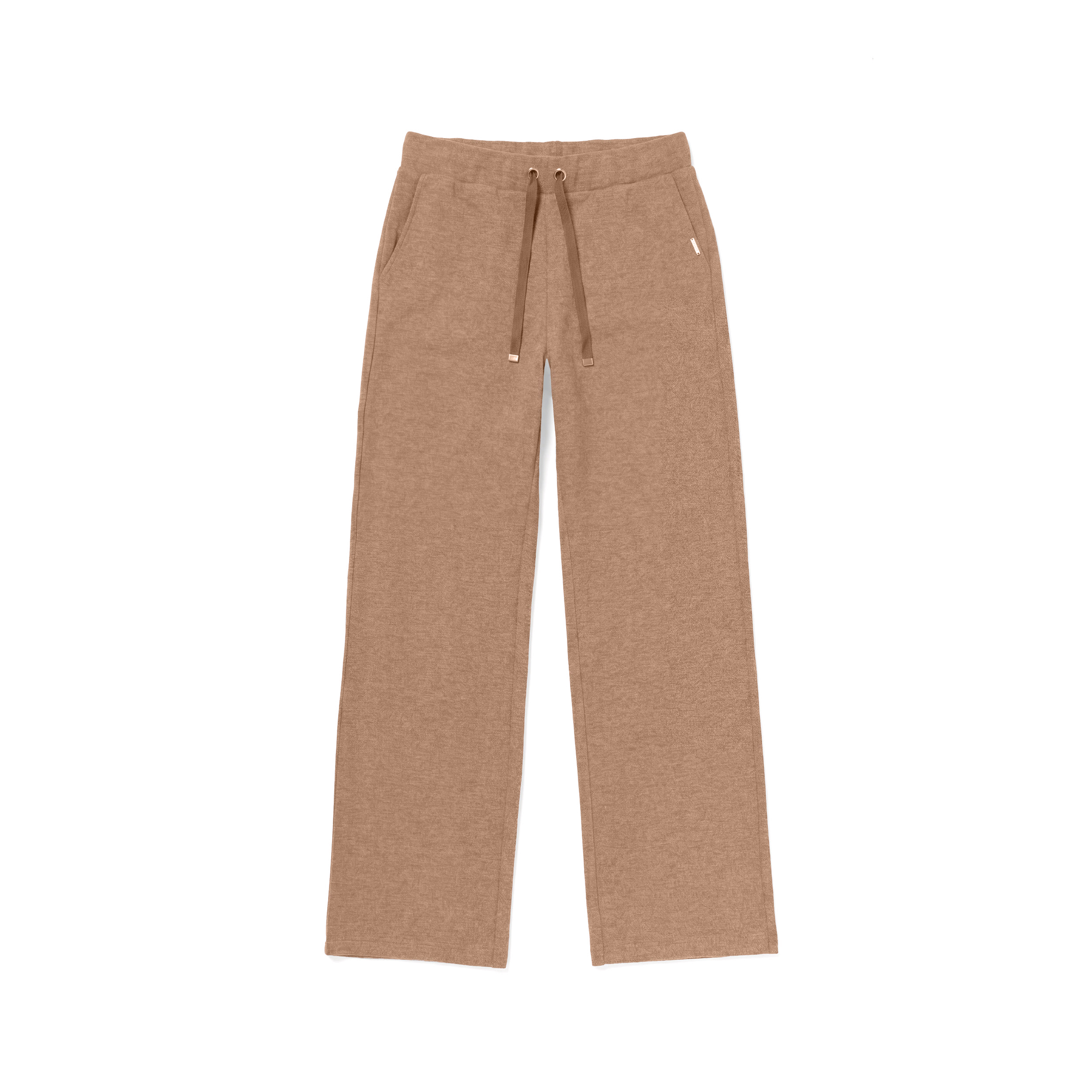Pantaloni donna wide leg effetto tricot con coulisse