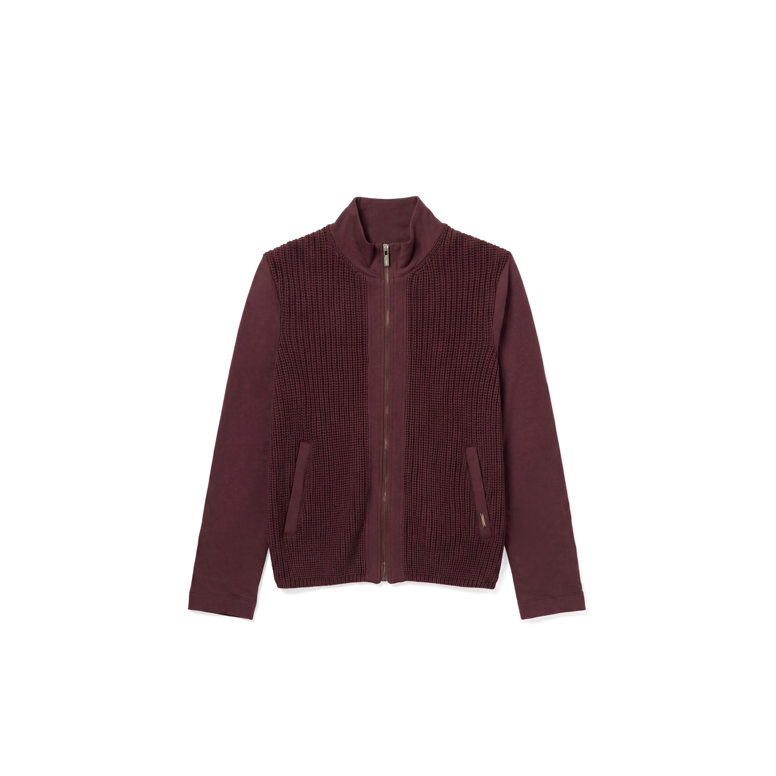 Felpa slim donna in tricot a coste con collo a lupetto