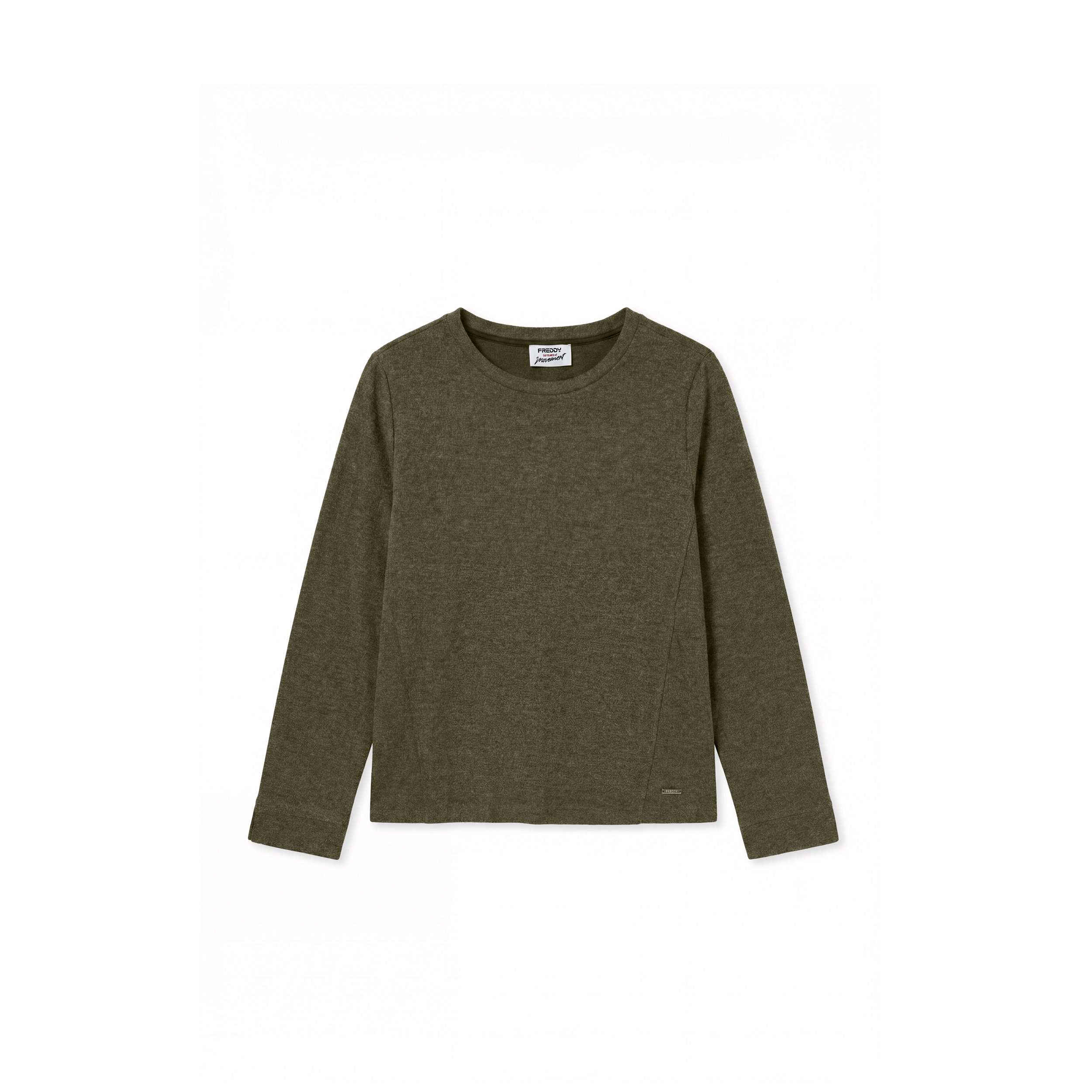 Felpa girocollo effetto tricot con polsini aperti