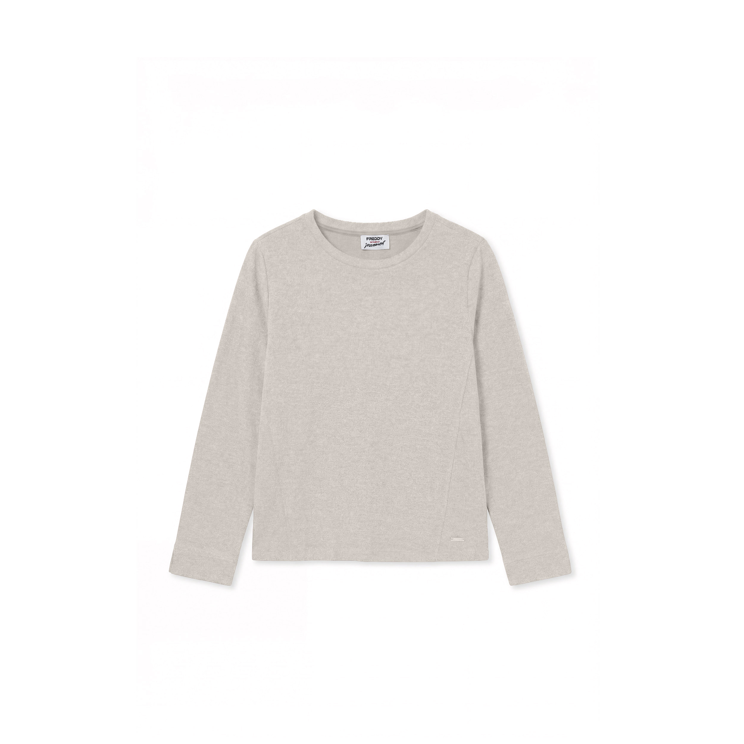 Felpa girocollo effetto tricot con polsini aperti