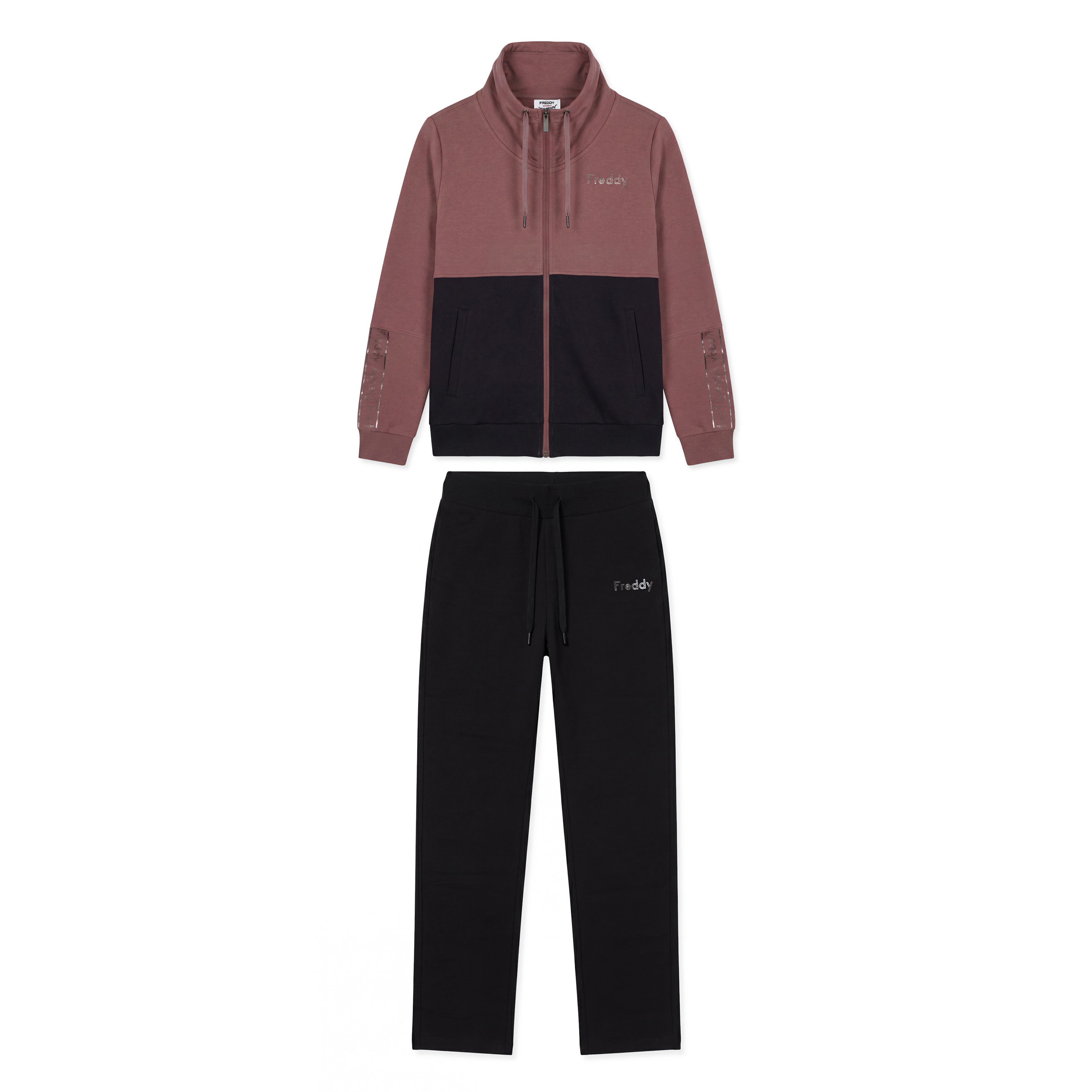 Tuta Sportiva Donna Colour Block con Zip e Collo Alto
