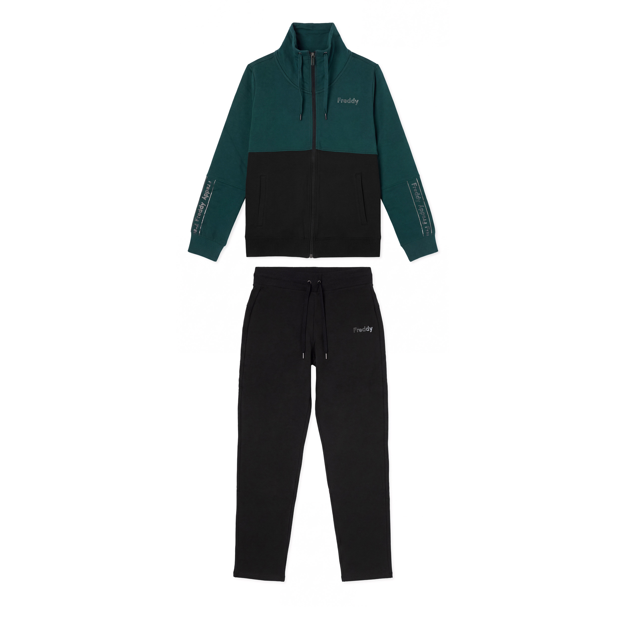 Tuta Sportiva Donna Colour Block con Zip e Collo Alto