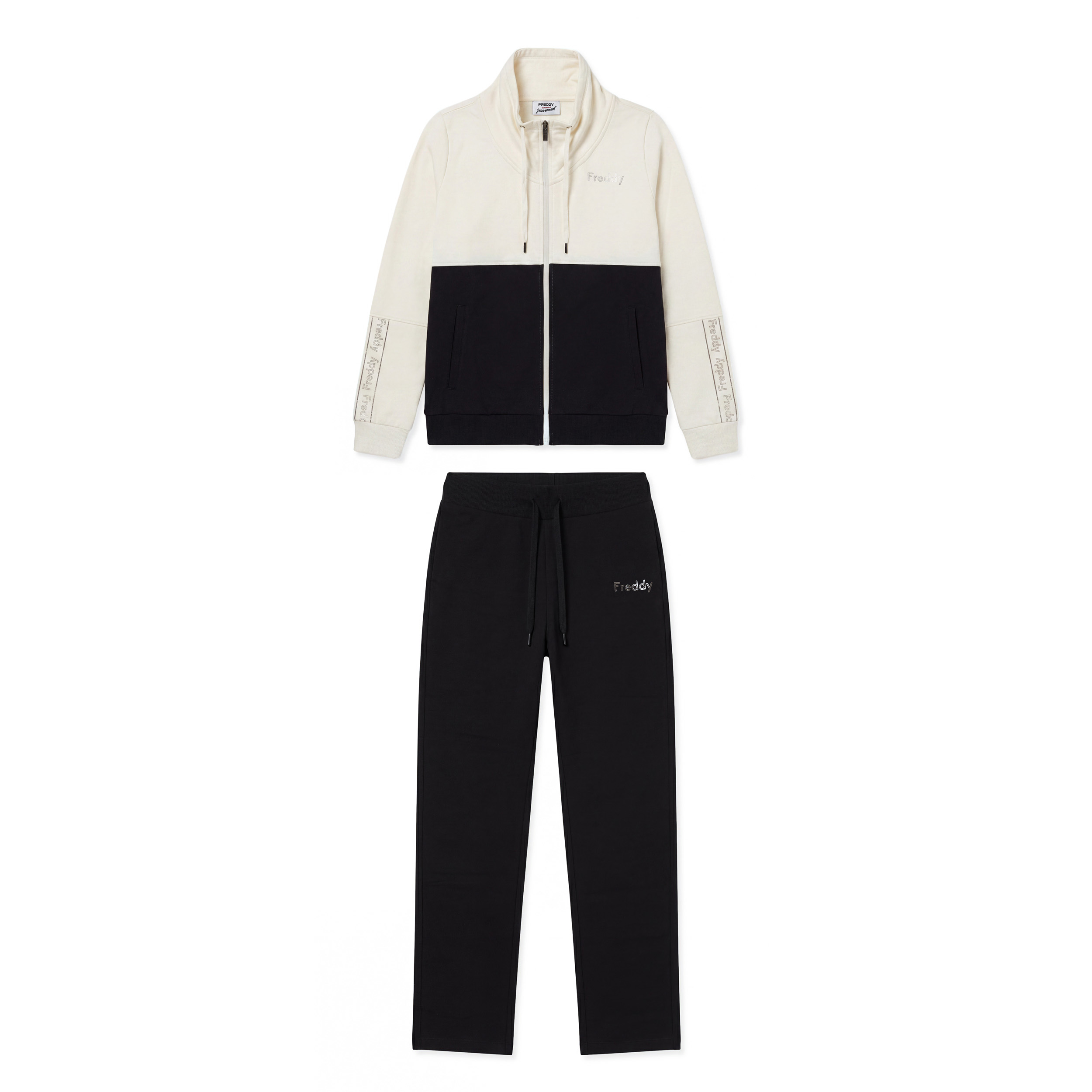 Tuta Sportiva Donna Colour Block con Zip e Collo Alto