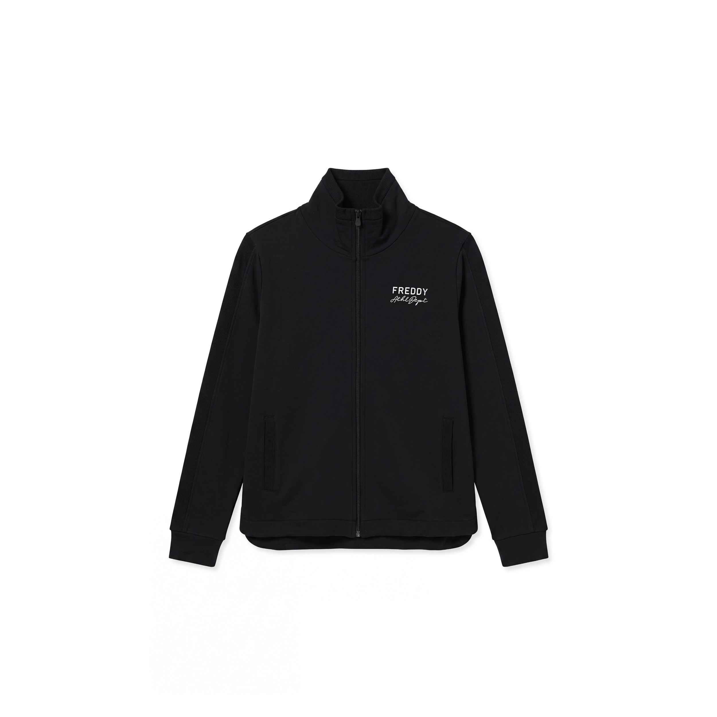 Felpa donna fondo asimmetrico con zip e collo alto