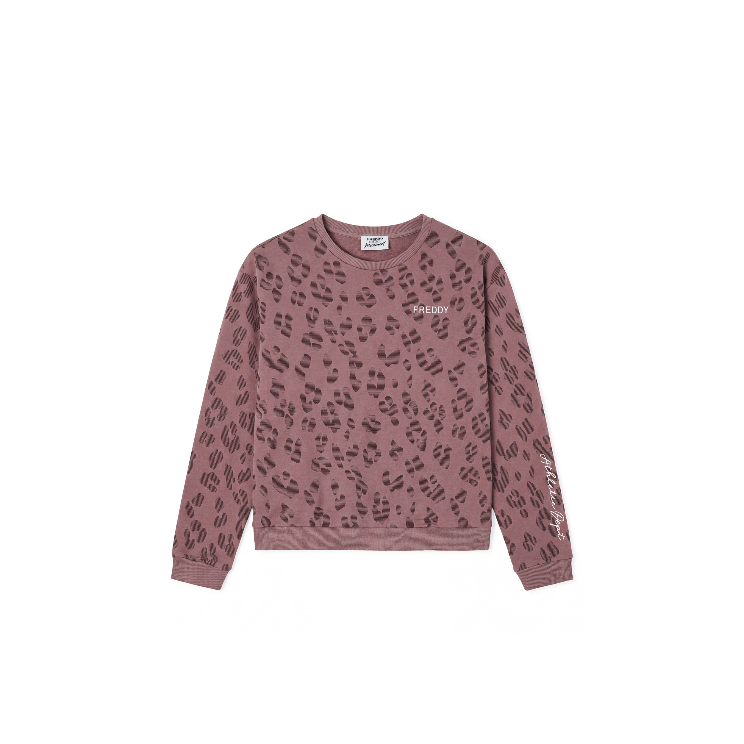Felpa donna girocollo fantasia leopardata regular fit