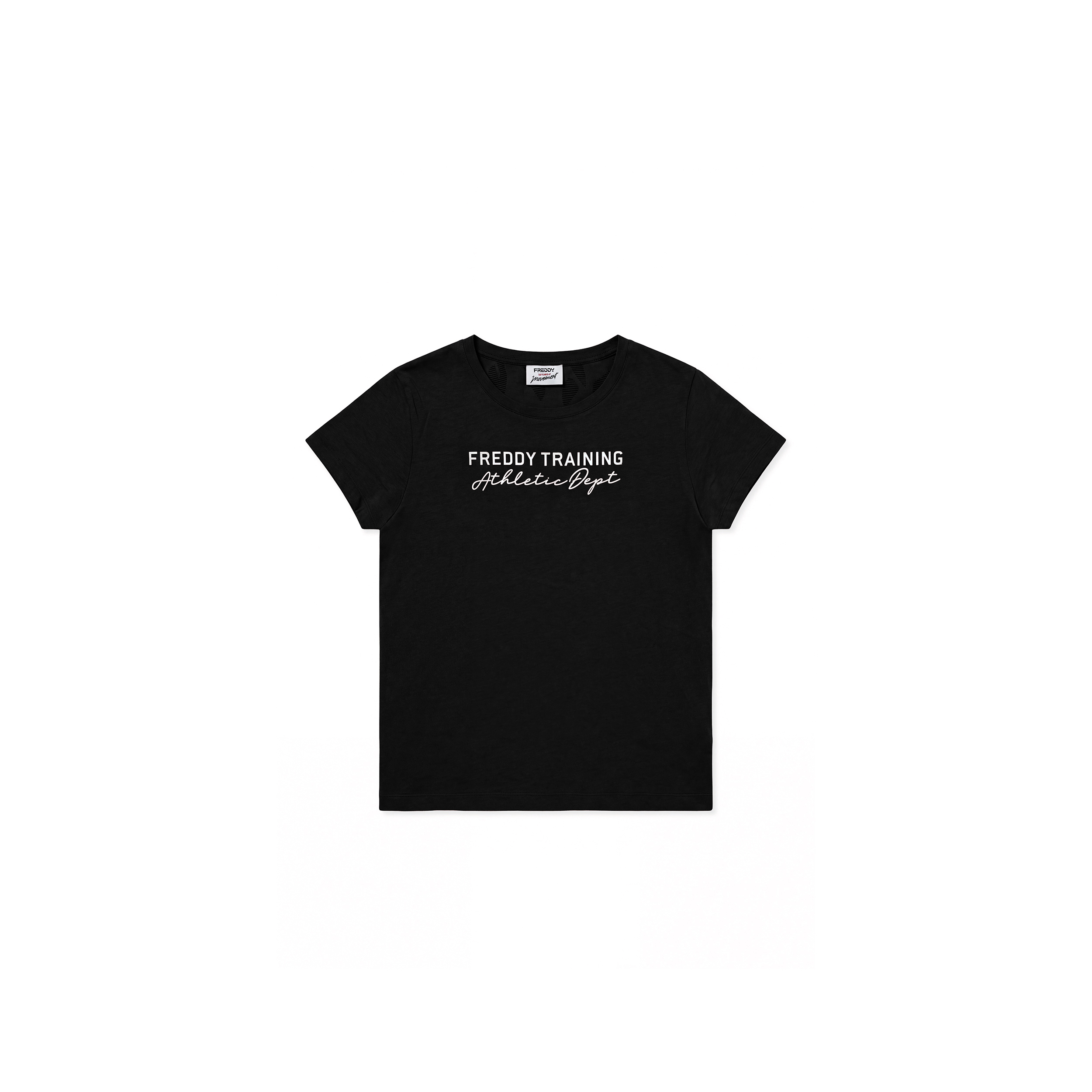 T-shirt Donna Regular in Jersey con Spacchi su Fondo