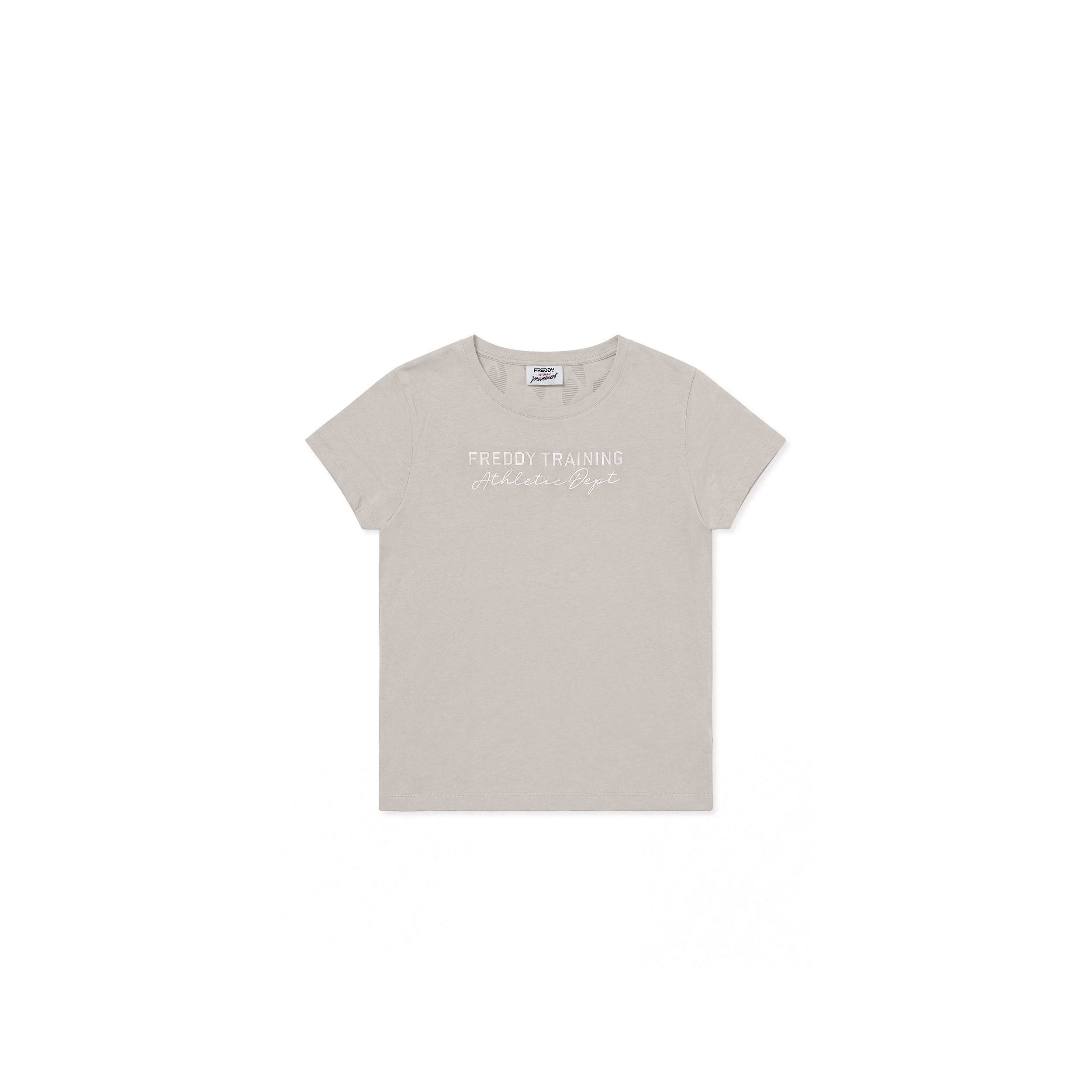 T-shirt Donna Regular in Jersey con Spacchi su Fondo
