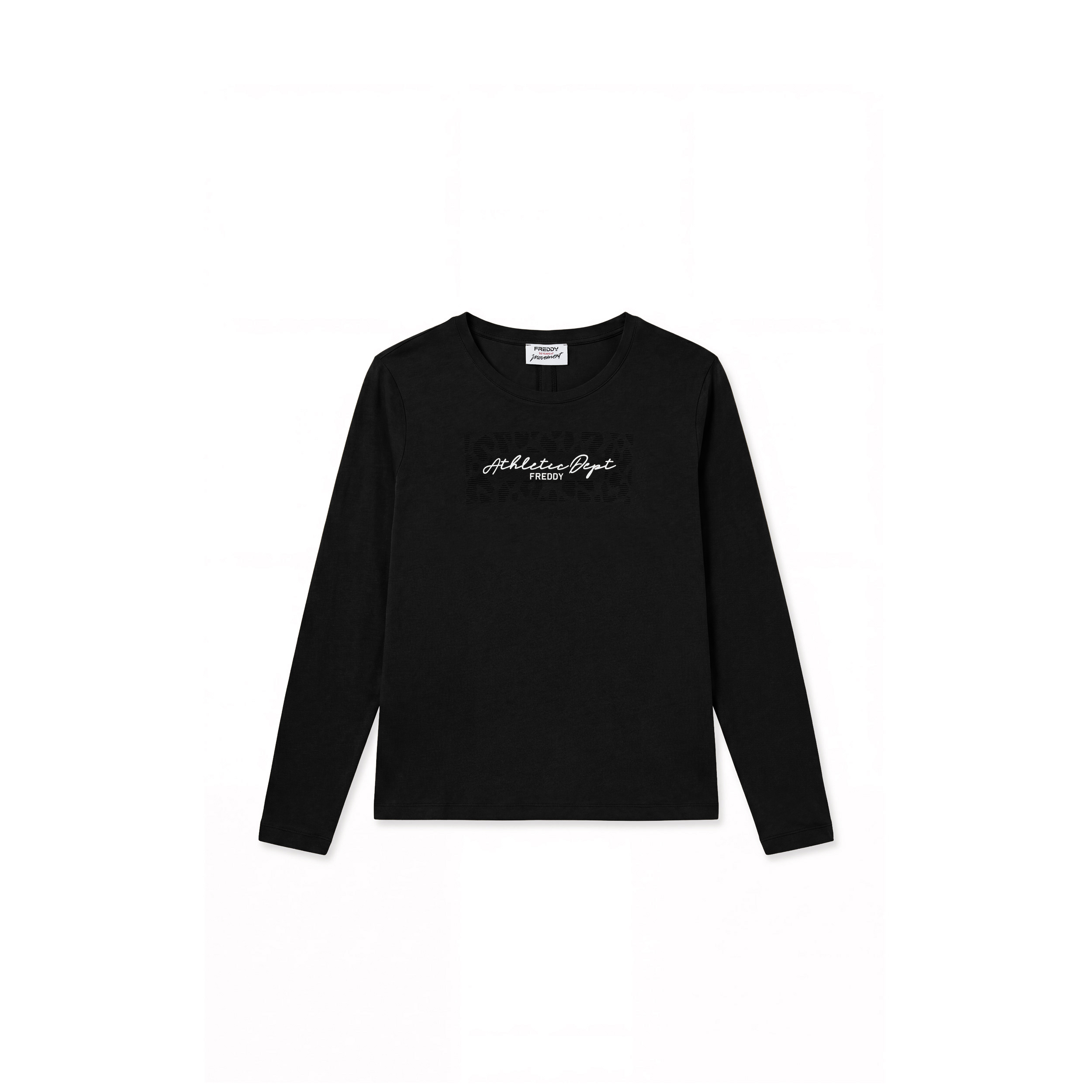 T-shirt Donna Manica Lunga Dettaglio Posteriore con Spacco