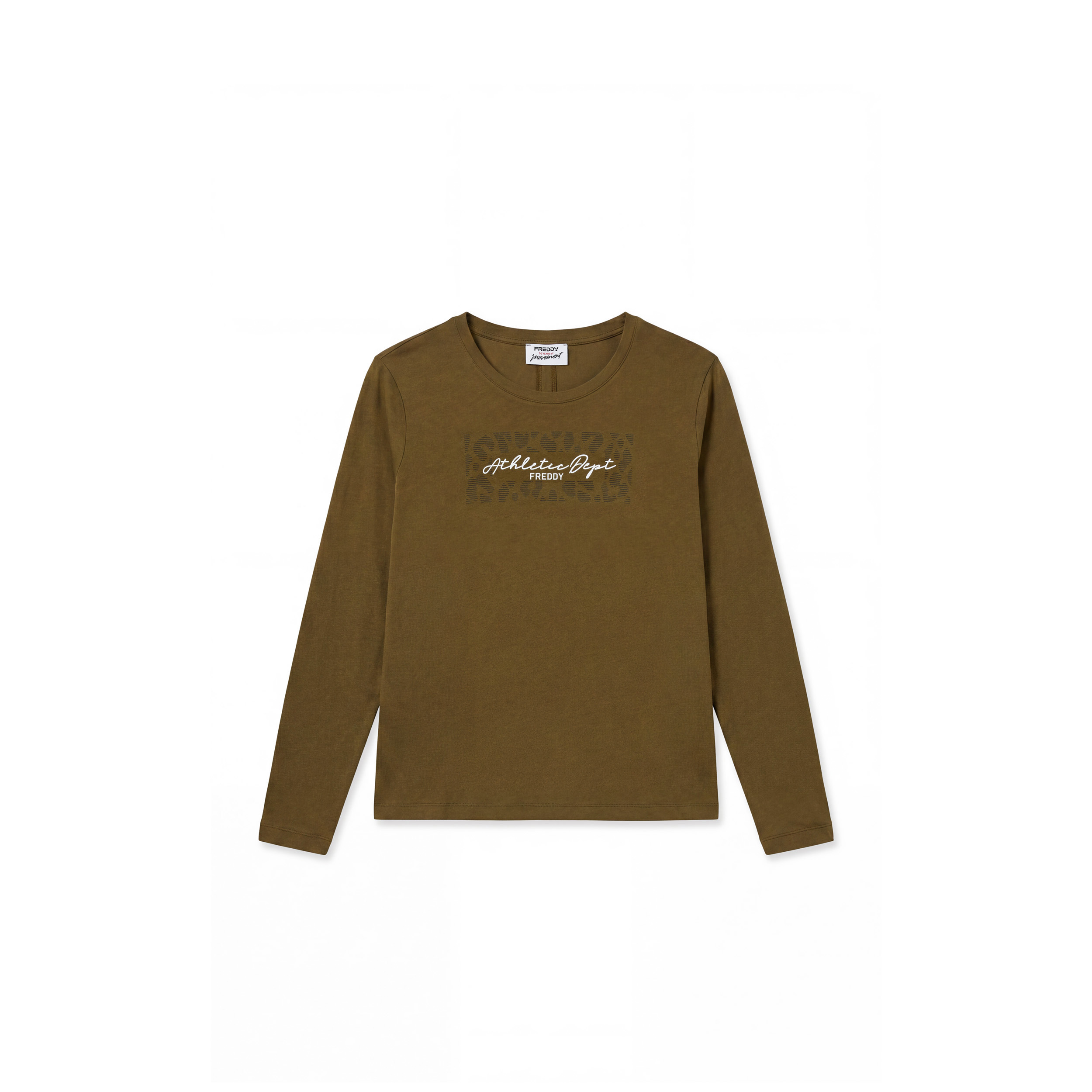 T-shirt Donna Manica Lunga Dettaglio Posteriore con Spacco