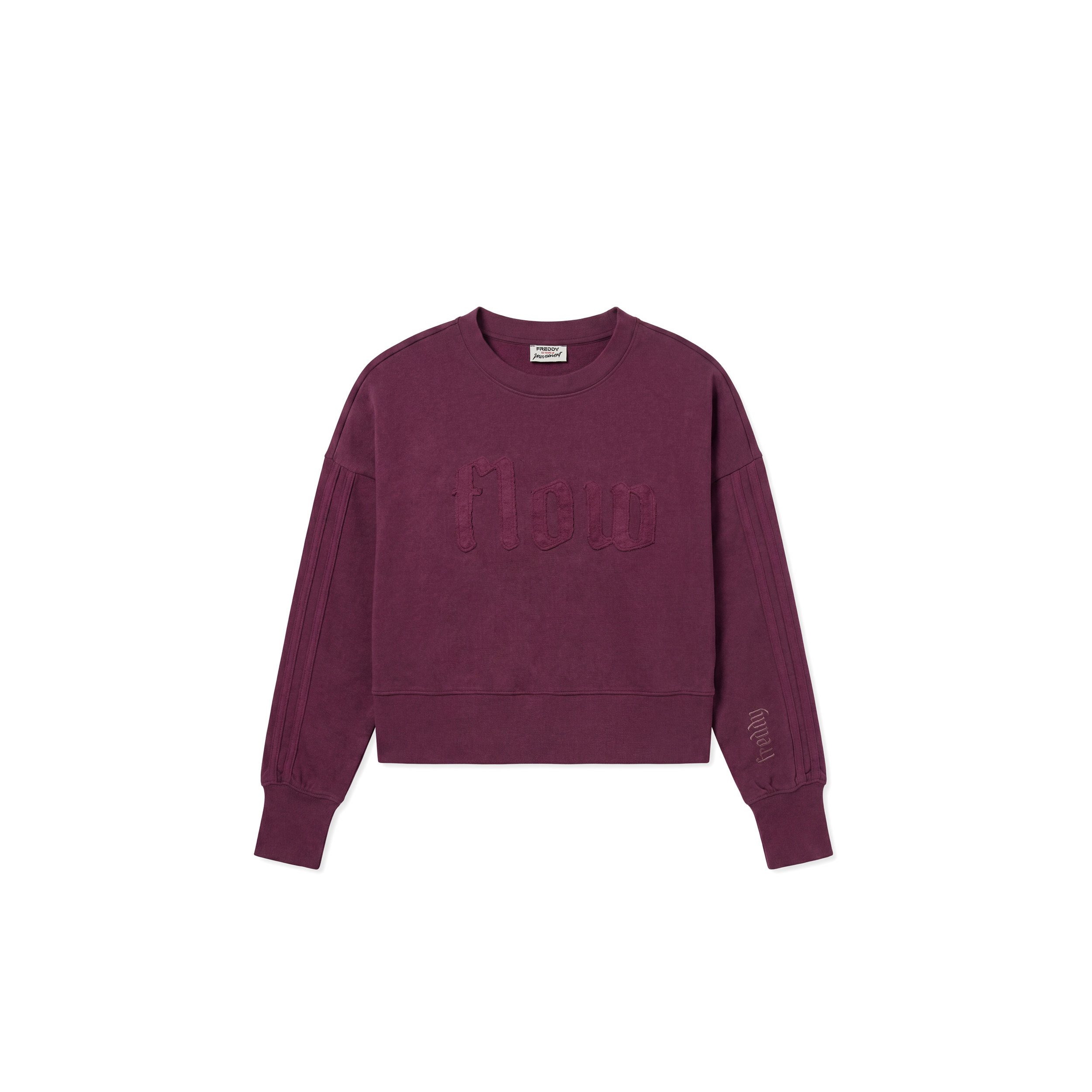 Felpa Girocollo Cropped Oversize Donna in Cotone Delavé