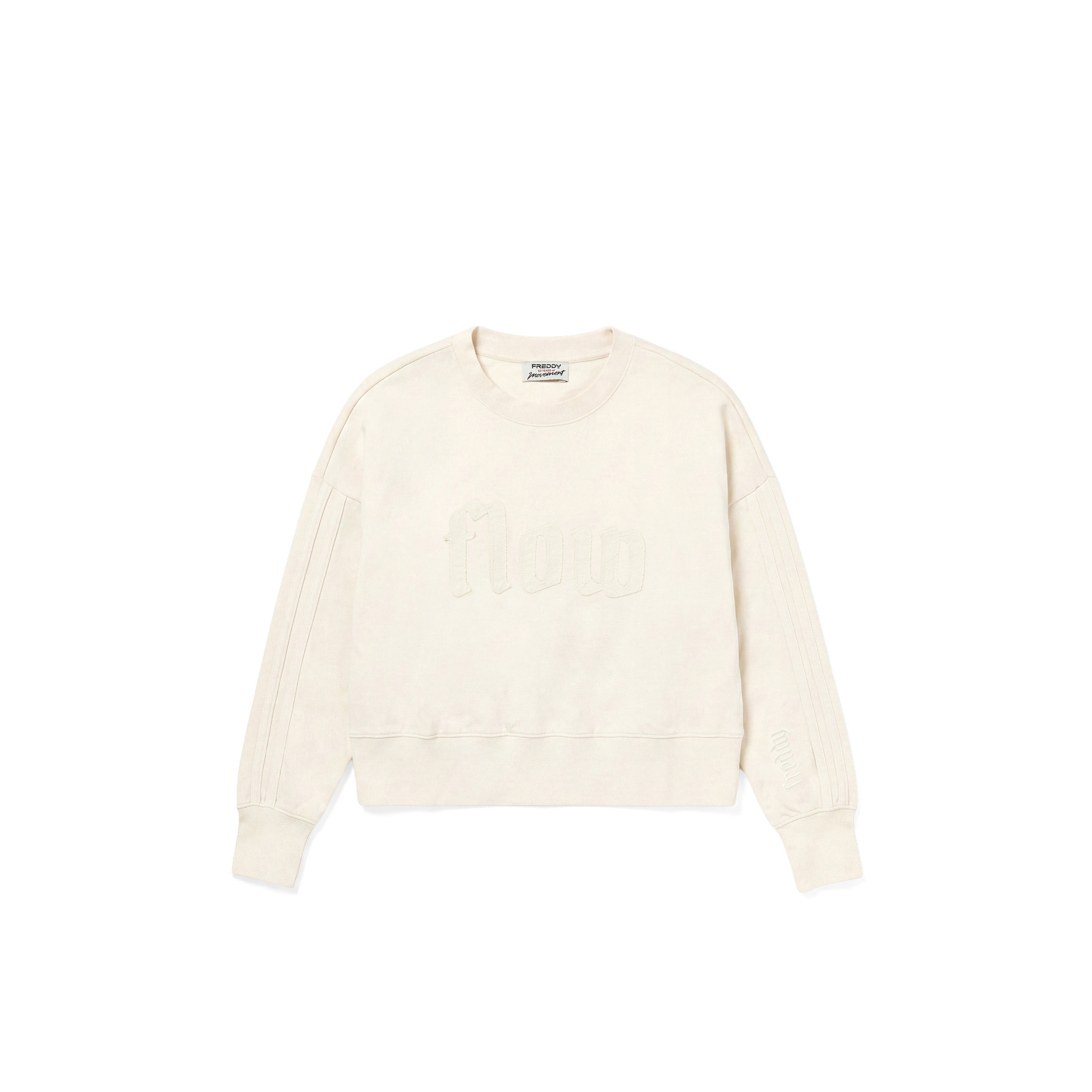 Felpa Girocollo Cropped Oversize Donna in Cotone Delavé