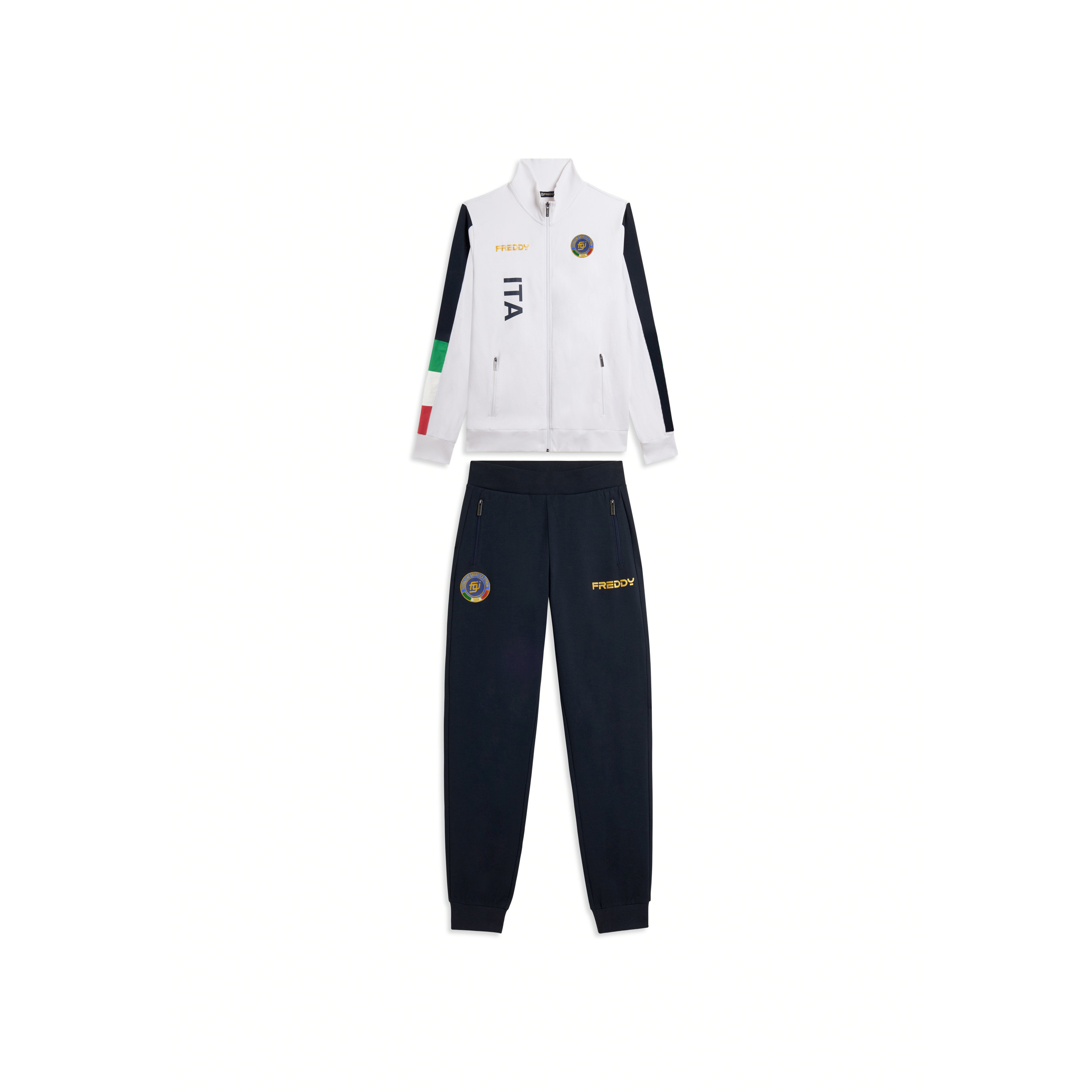 Tuta Uomo Italia FGI Full Zip e Collo Alto in French Terry