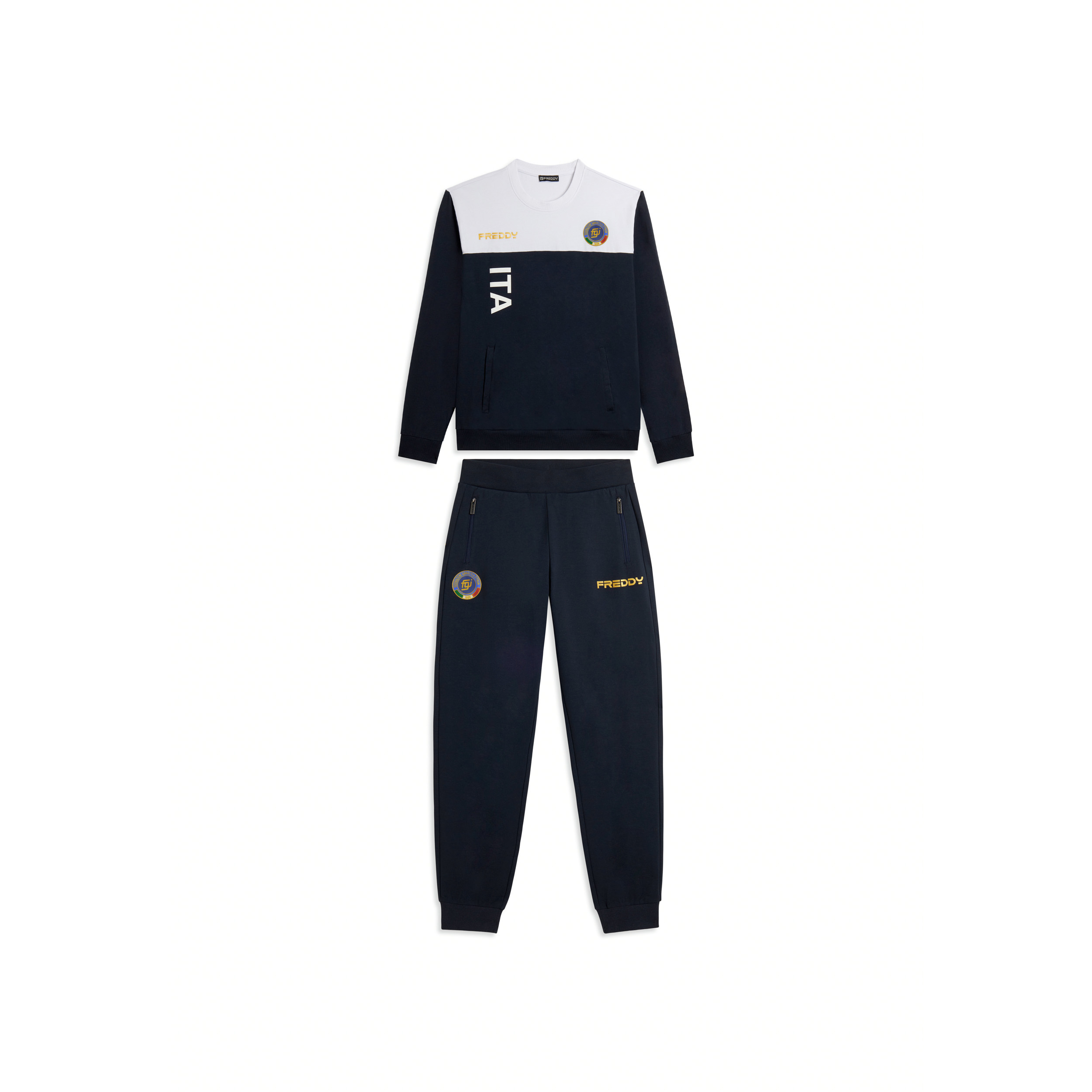 Tuta Uomo Italia FGI Girocollo in Felpa Brushed