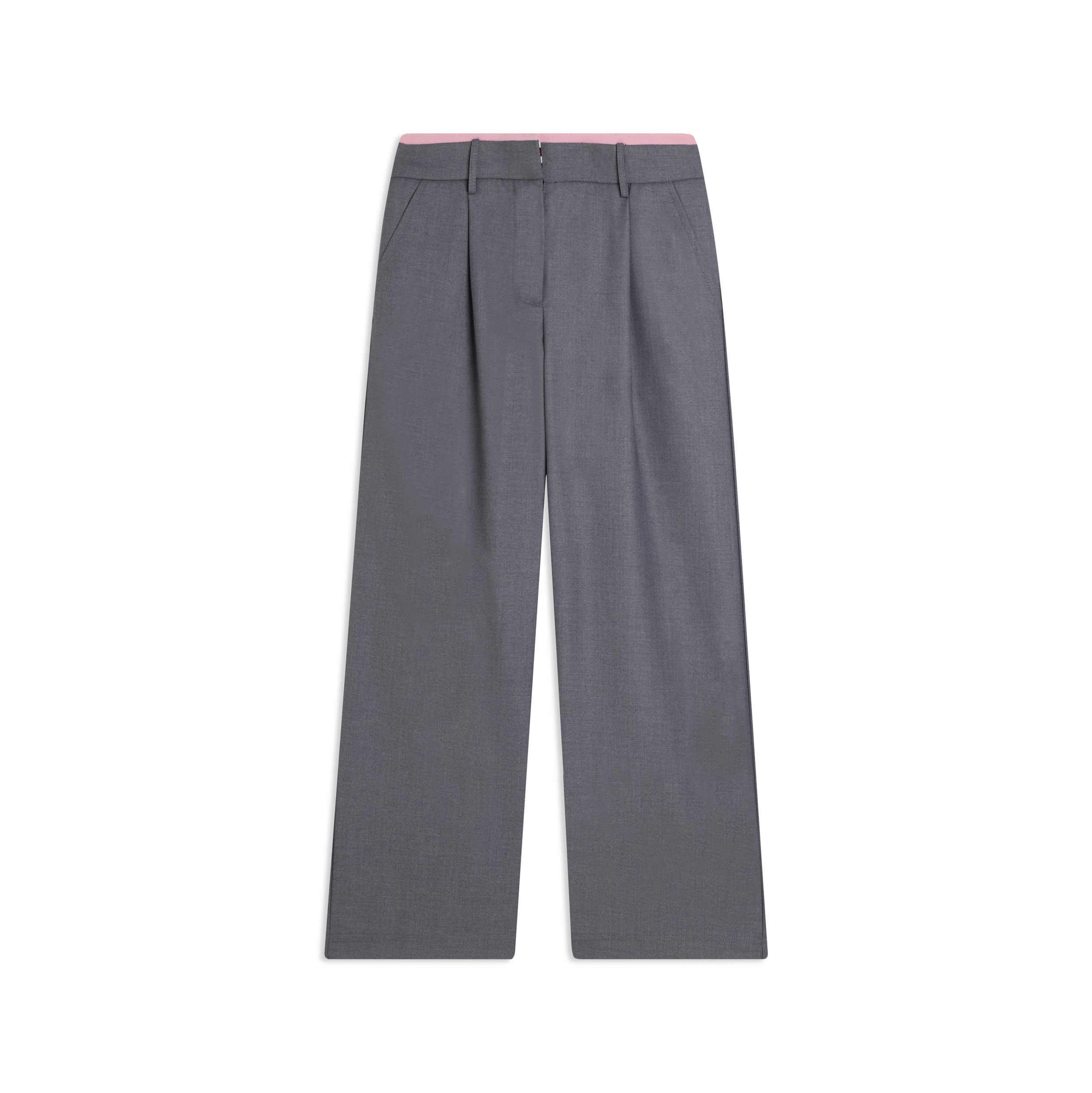 Pantaloni bambina wide leg con strass e dettagli a righe