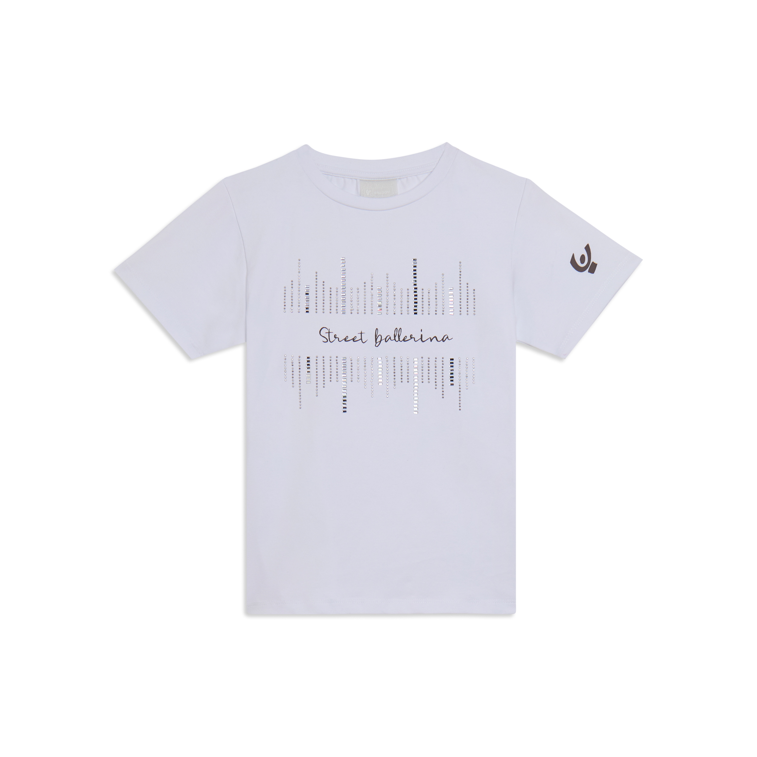 T-shirt "Street Ballerina" con strass da bambina e ragazza