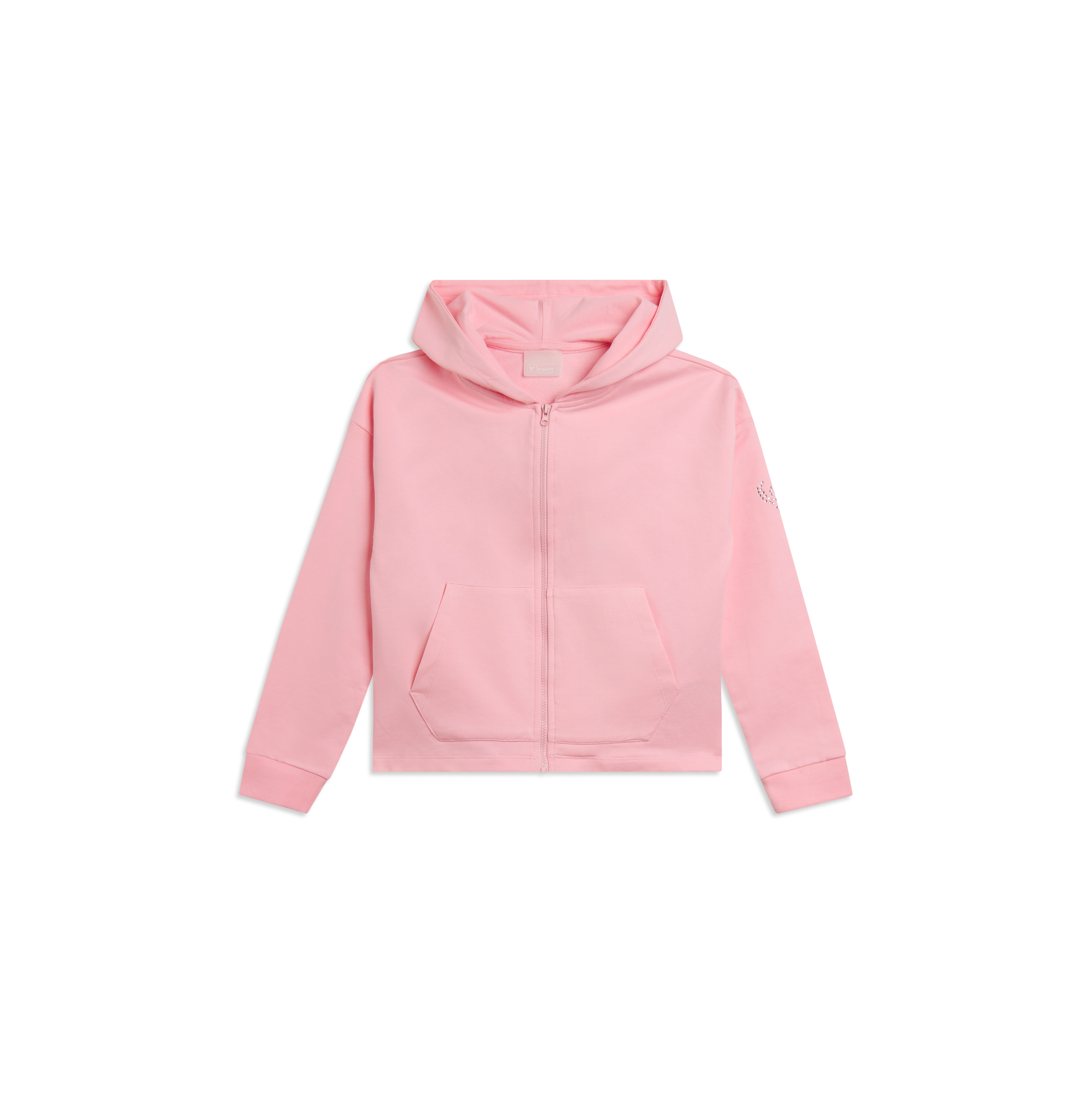 Felpa cropped con cappuccio e zip da bambina e ragazza