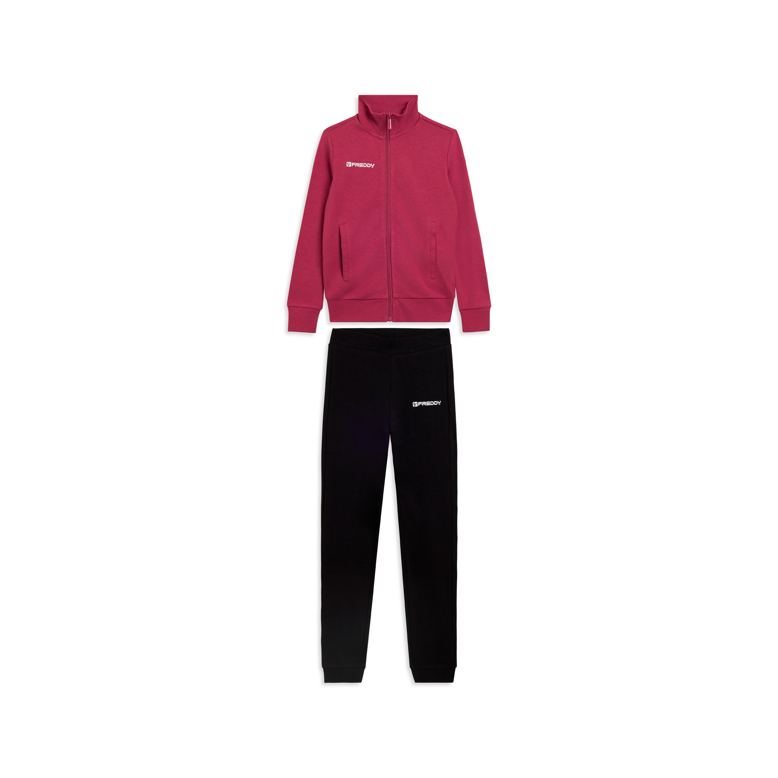 Tuta sportiva bambina in cotone con zip