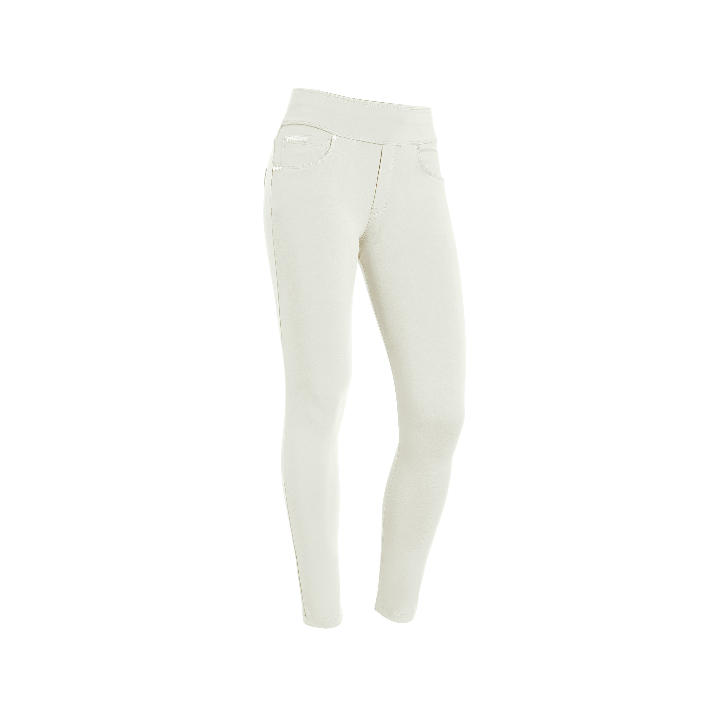 Pantaloni N.O.W.® skinny vita media risvoltabile in jersey