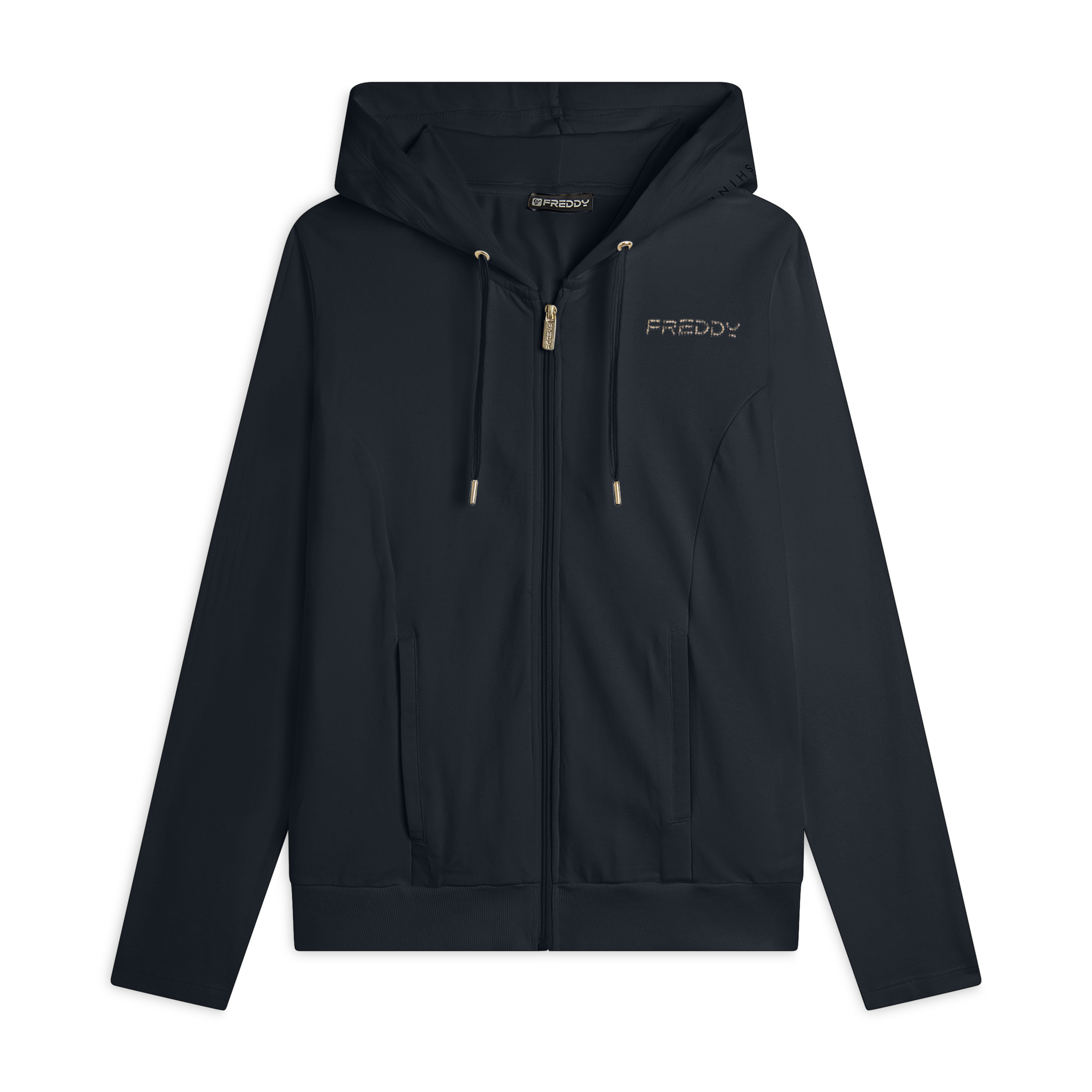Felpa in jersey con zip e cappuccio TIME TO SHINE