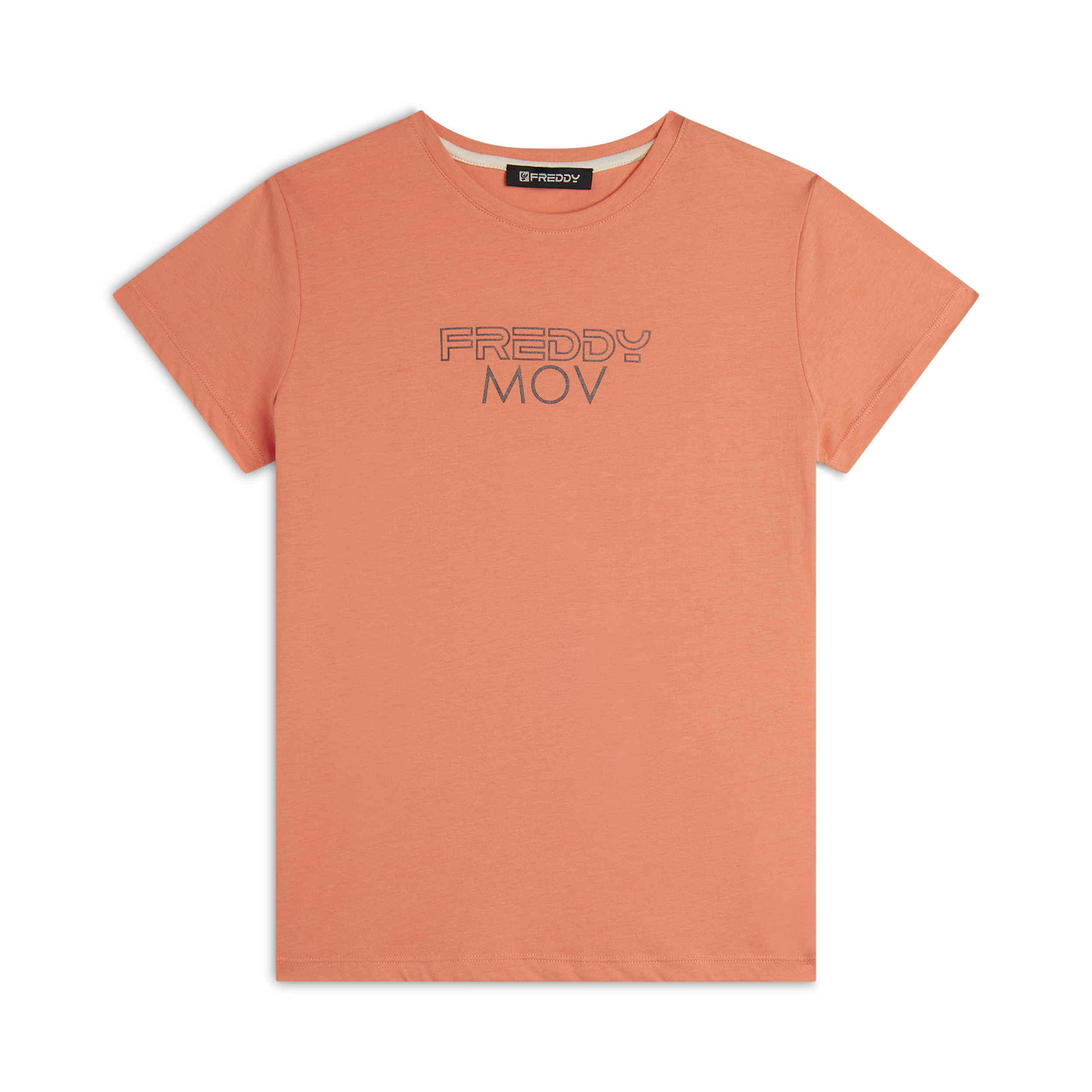 T-shirt Regular con Stampa Metallizzata