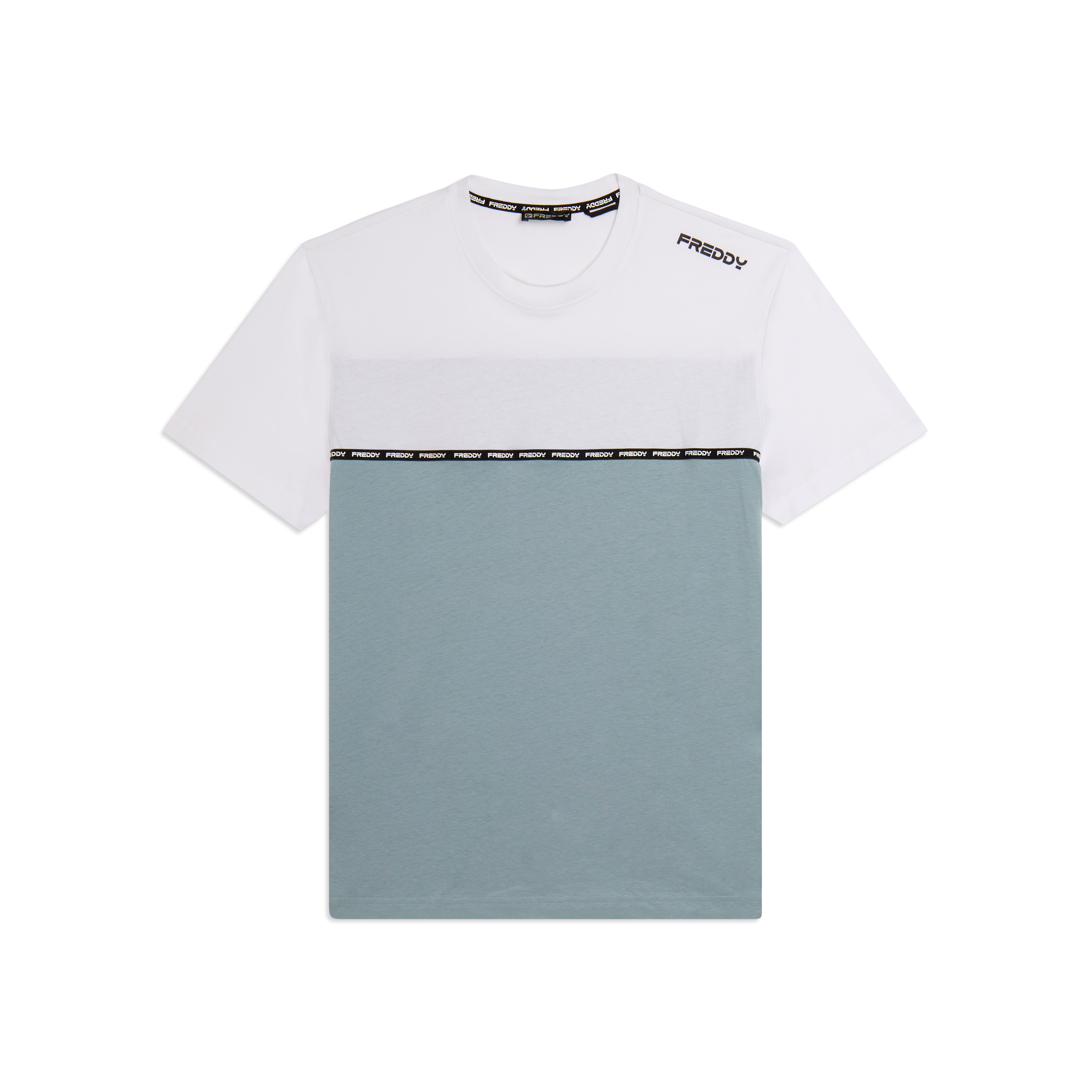 T-shirt colour block con inserto logato