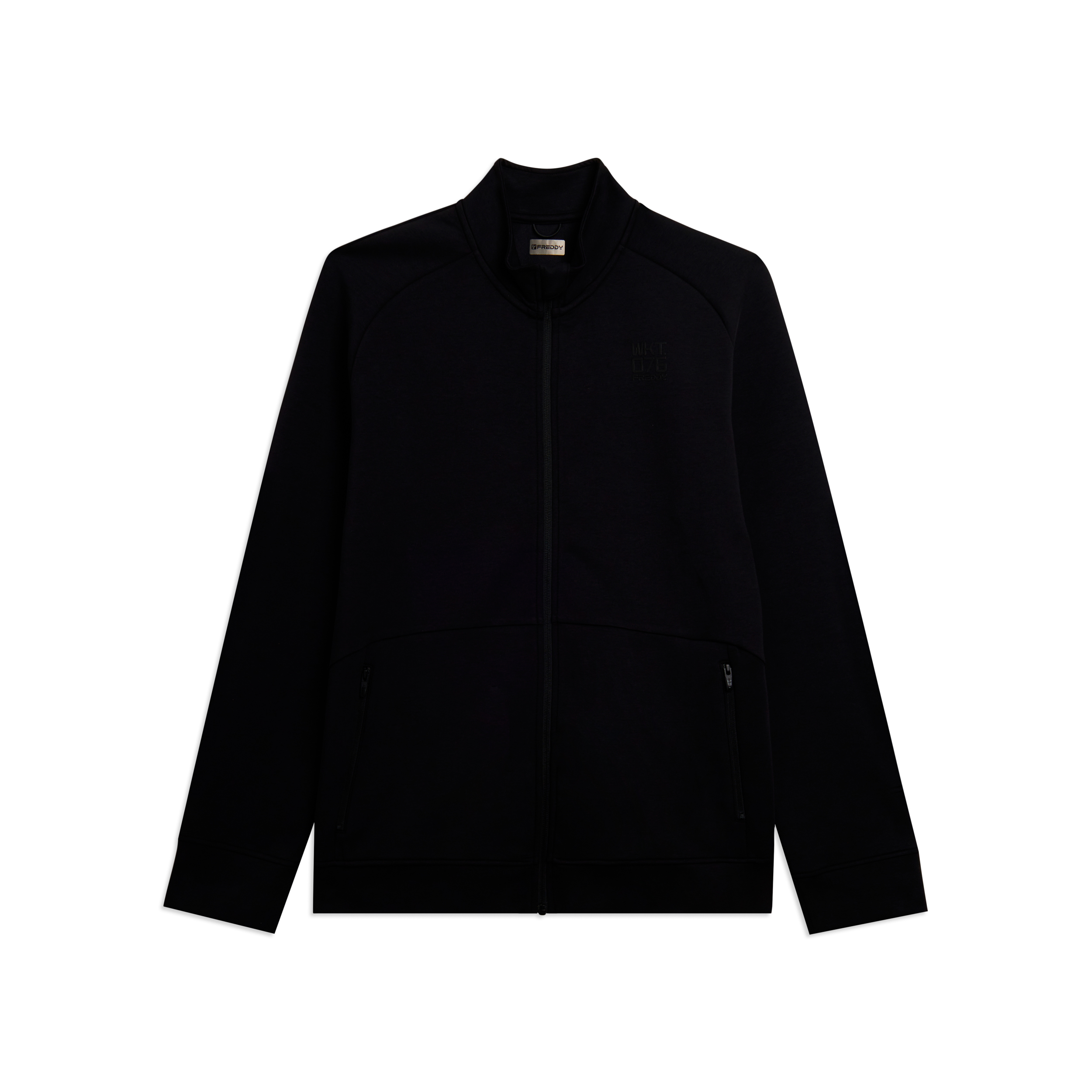 Felpa full zip con collo alto in tessuto tecnico