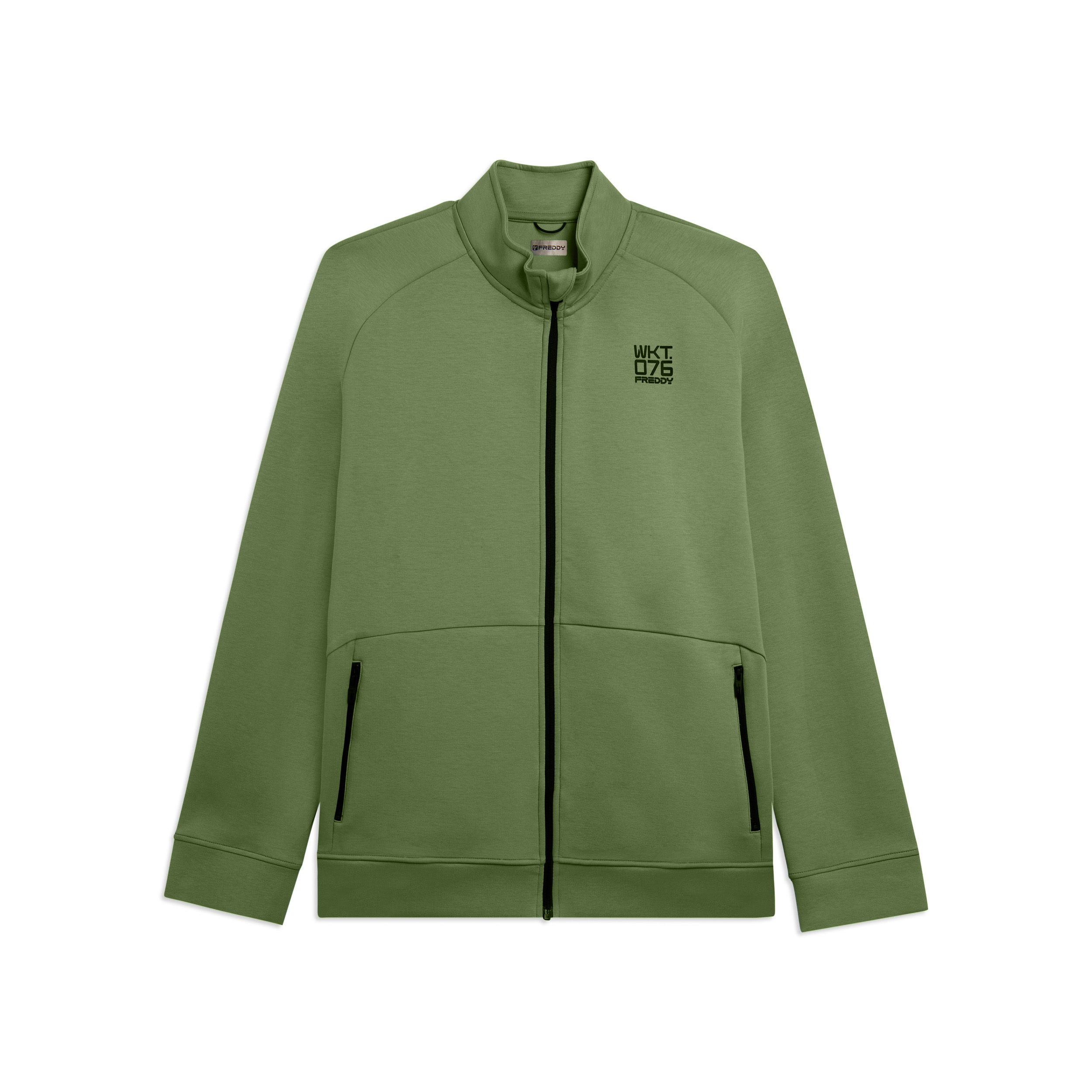 Felpa full zip con collo alto in tessuto tecnico