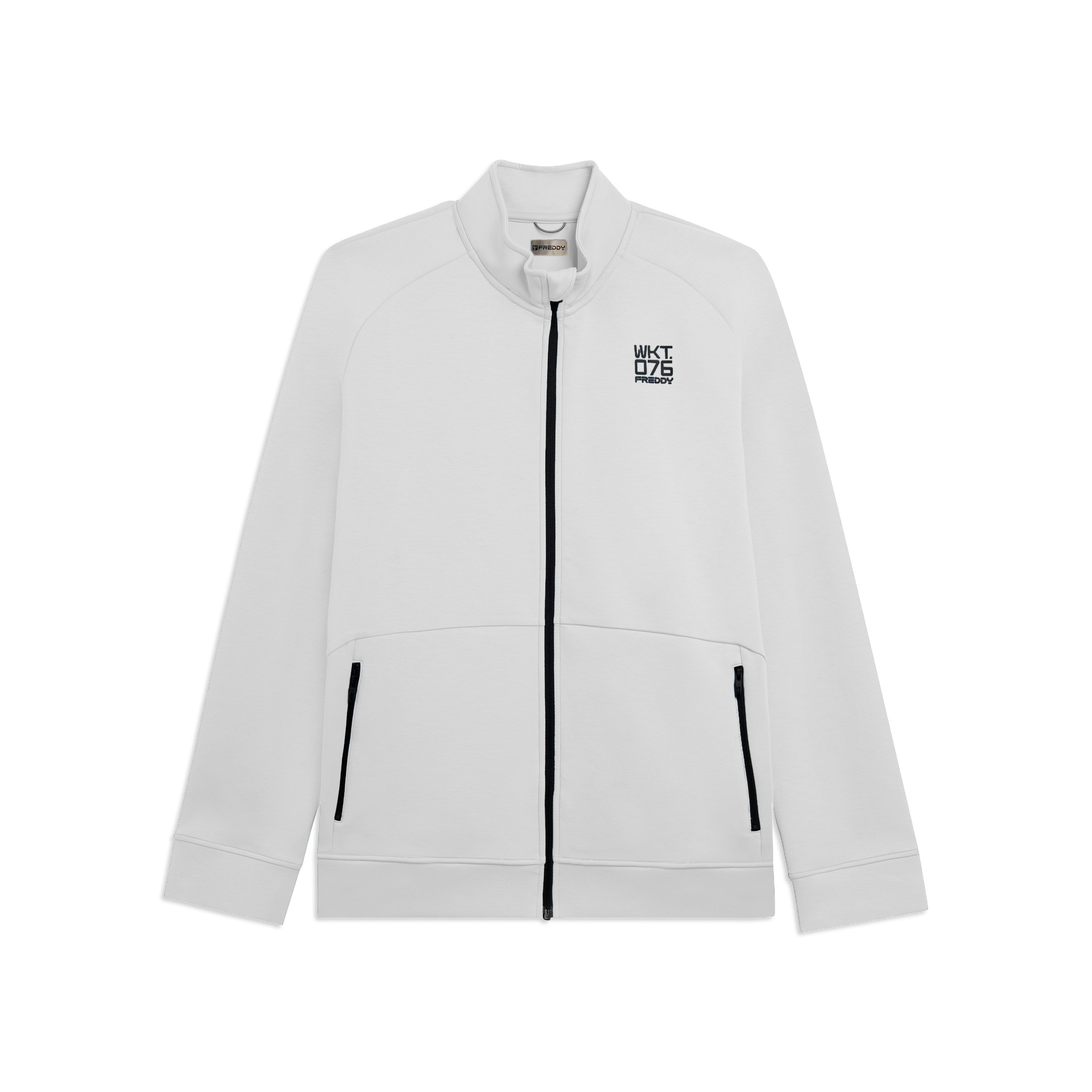 Felpa full zip con collo alto in tessuto tecnico
