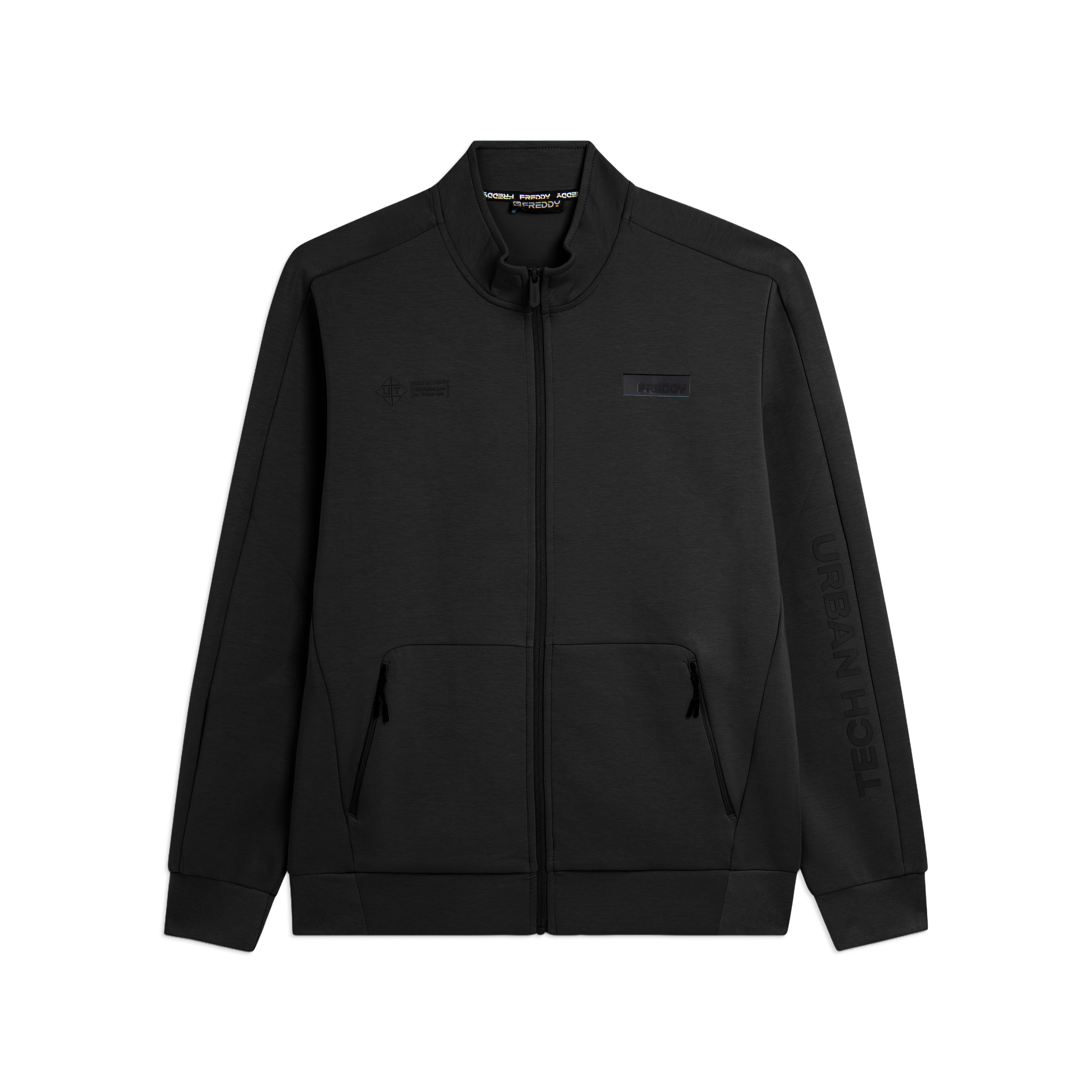 Felpa Zip Slim Urban Tech con Tasche Zip