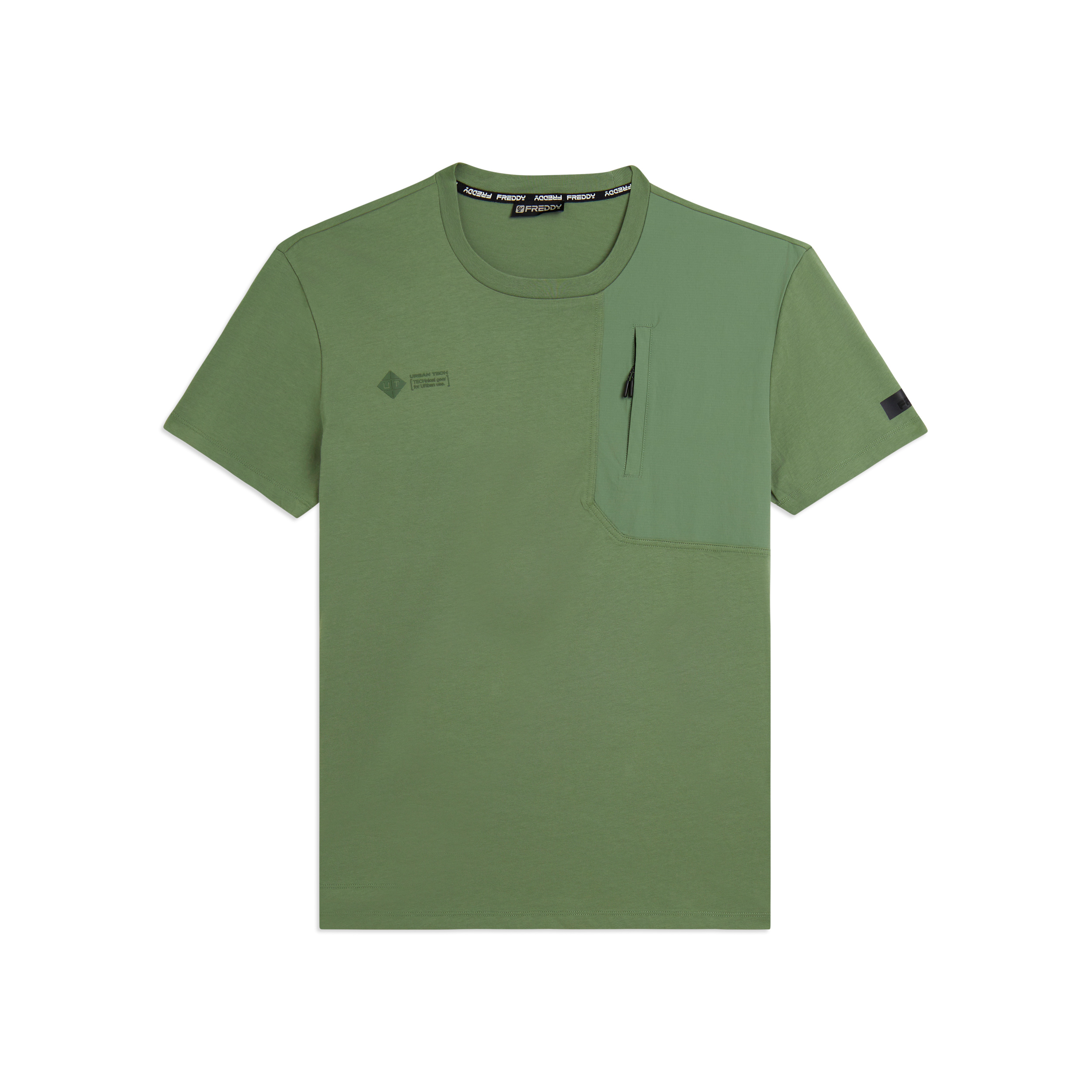 T-shirt Comfort con Taschino e Inserti Rip-Stop