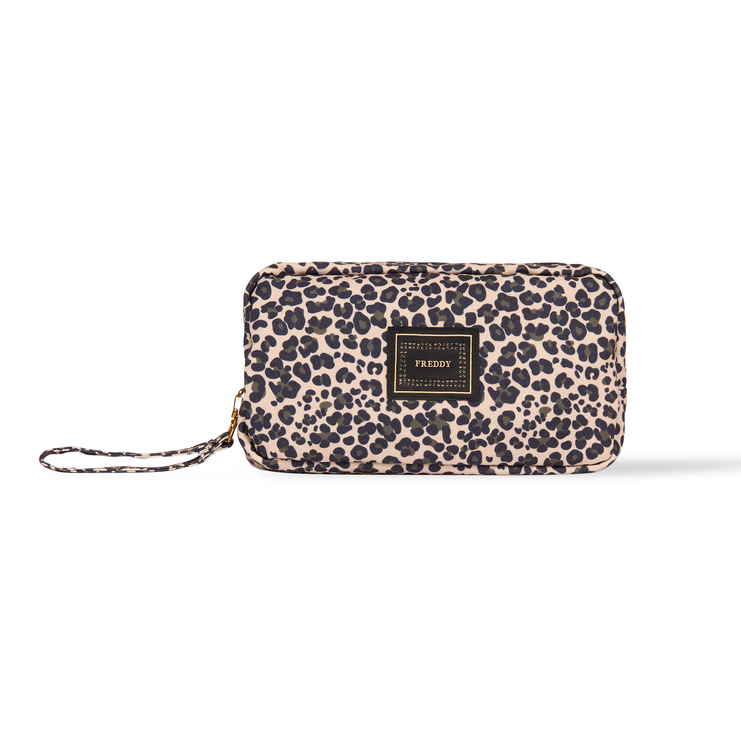Trousse animalier con laccetto e logo con strass
