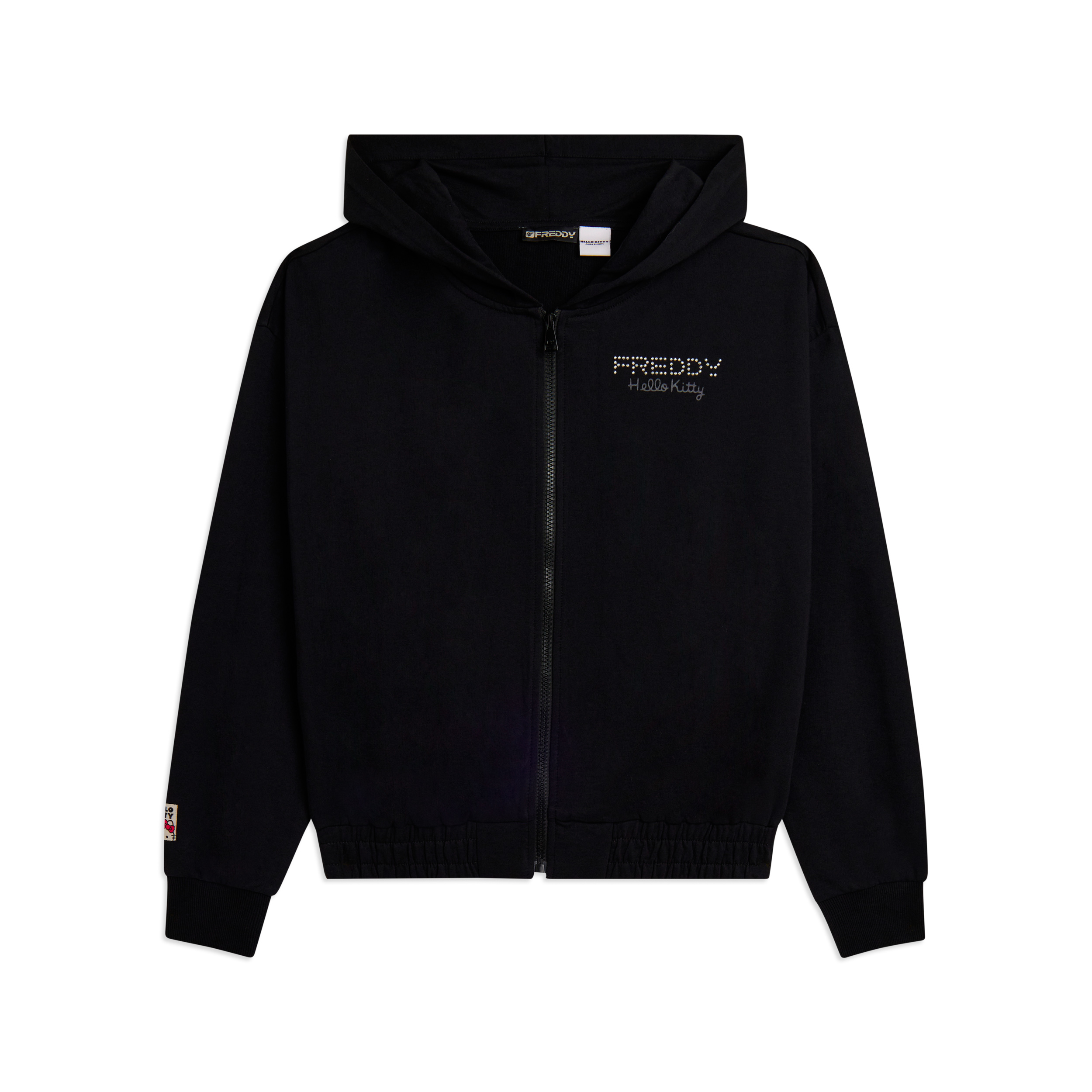 Felpa con cappuccio, zip e stampa posteriore Hello Kitty