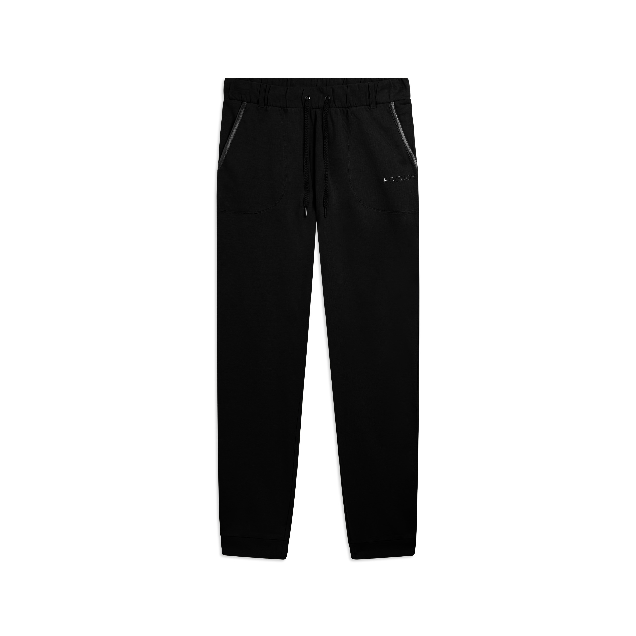 Pantaloni Sportivi in Jersey Pesante con Coulisse e Polsini