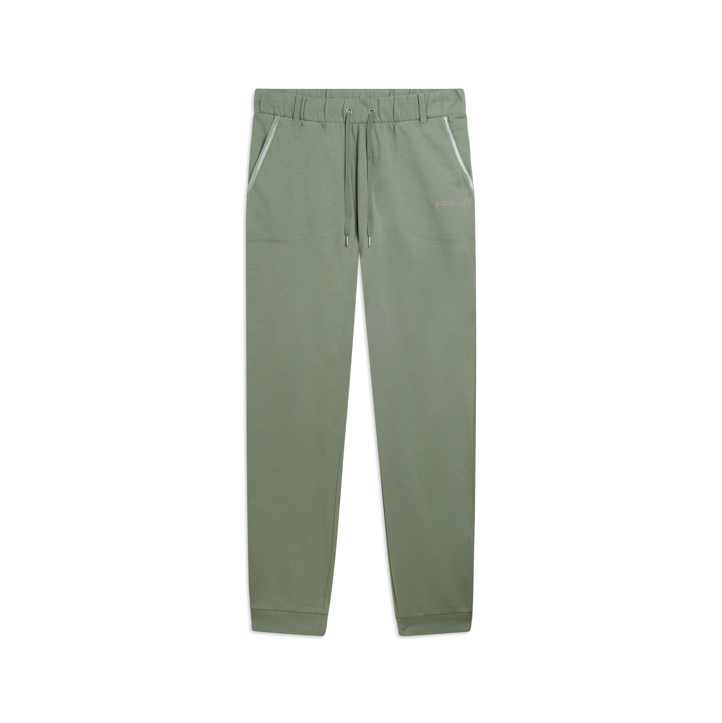 Pantaloni Sportivi in Jersey Pesante con Coulisse e Polsini