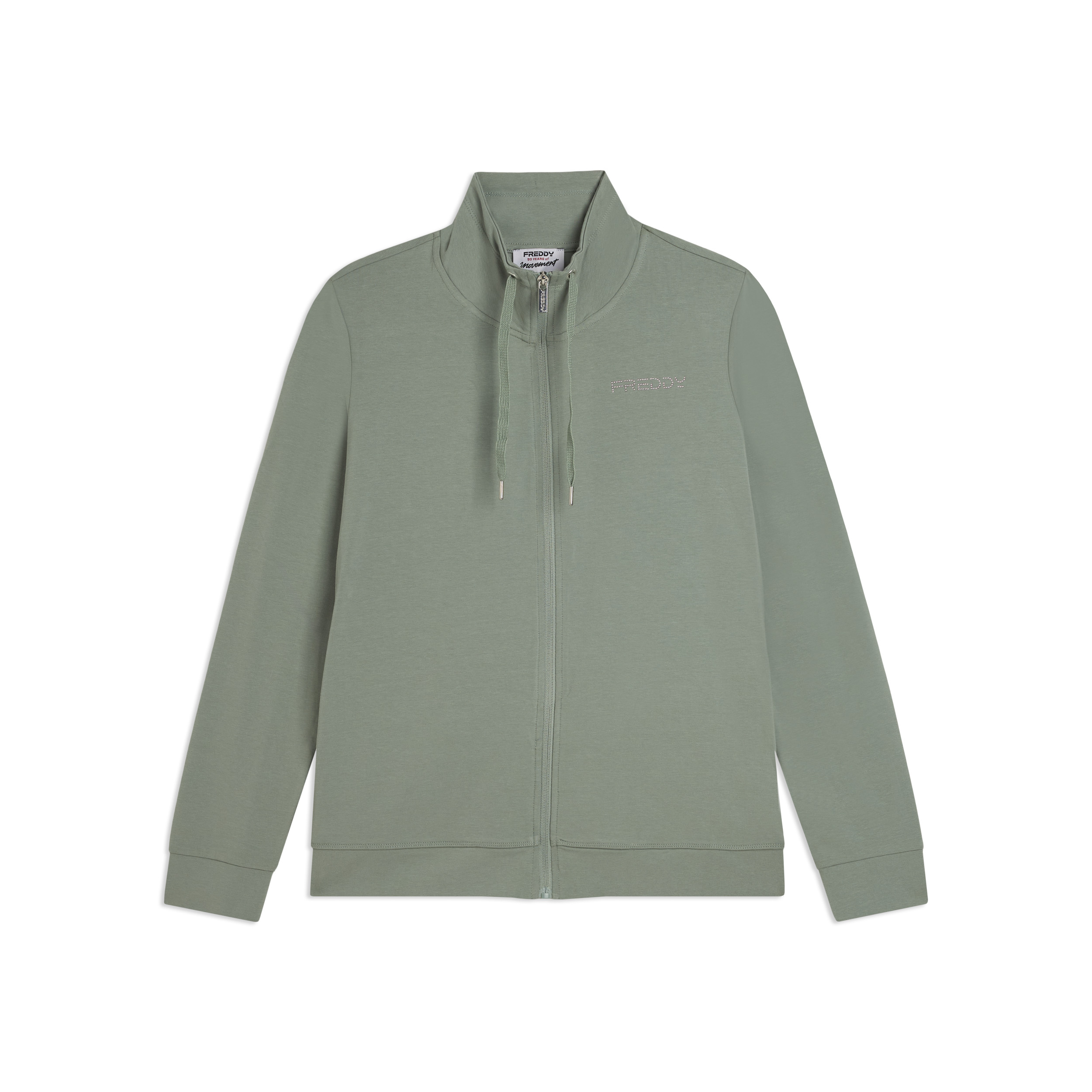 Felpa Comfort Fit Collo Alto con Zip e Logo FREDDY