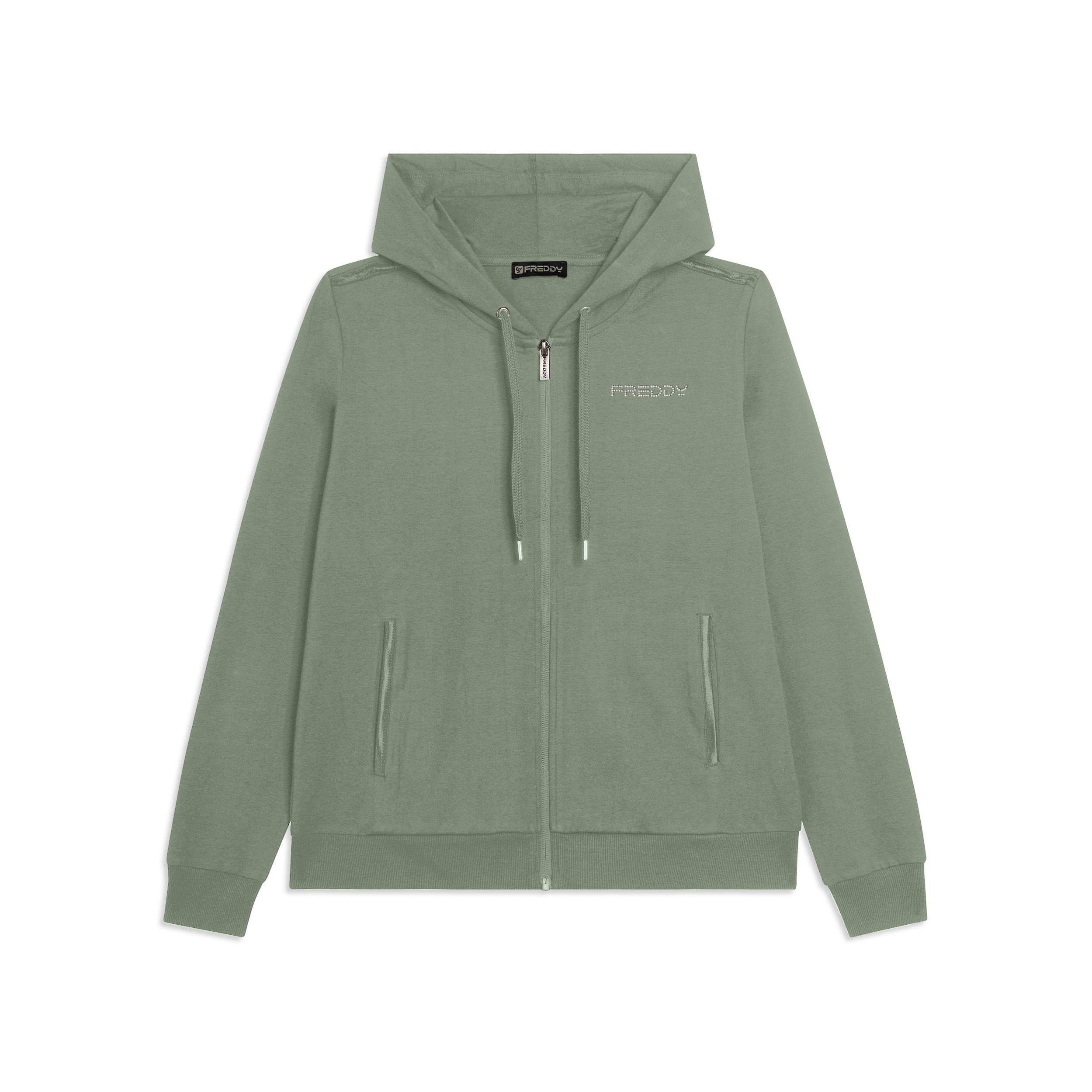 Felpa Cappuccio con Zip e Logo FREDDY