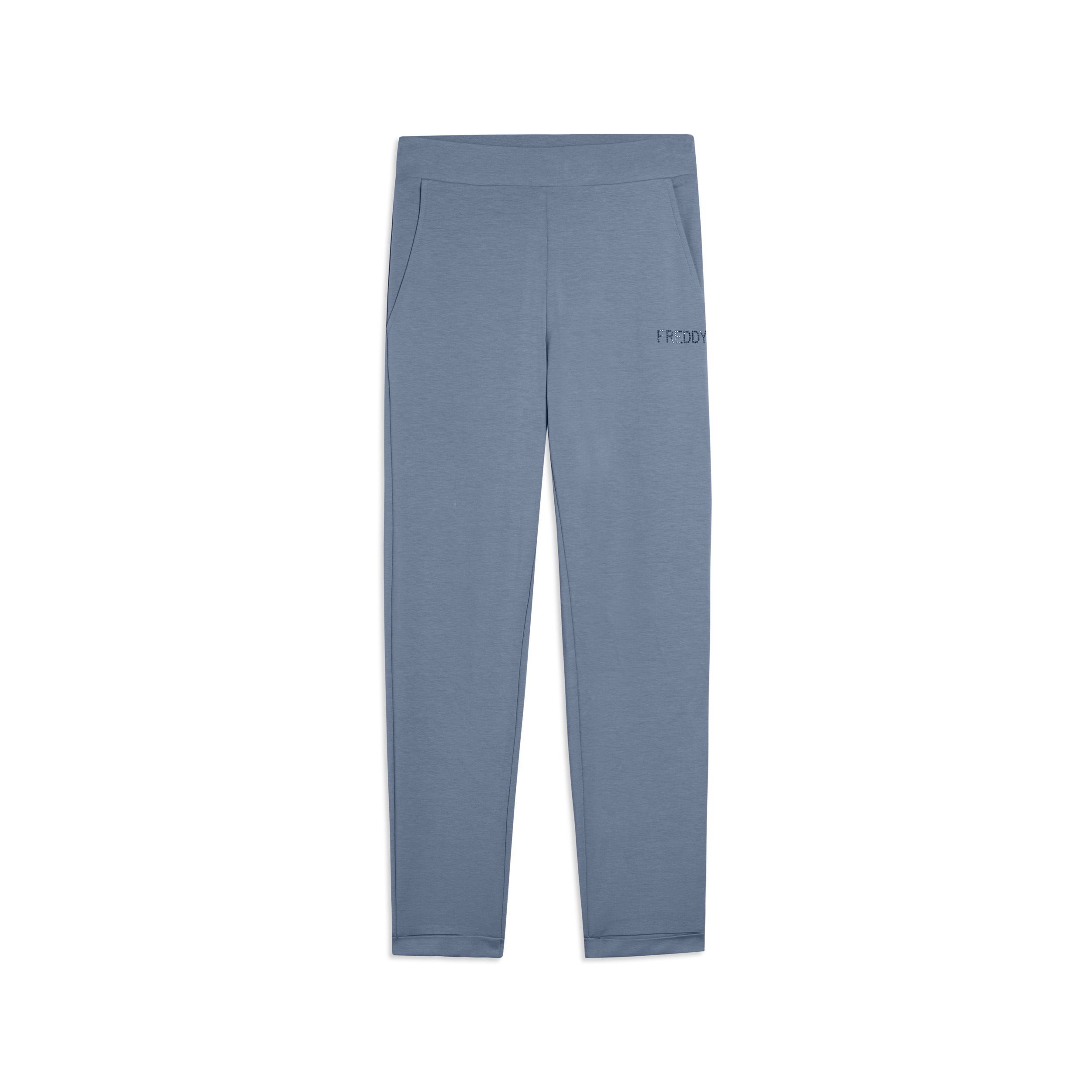 Pantaloni Sportivi Cropped con risvolto e strass FREDDY