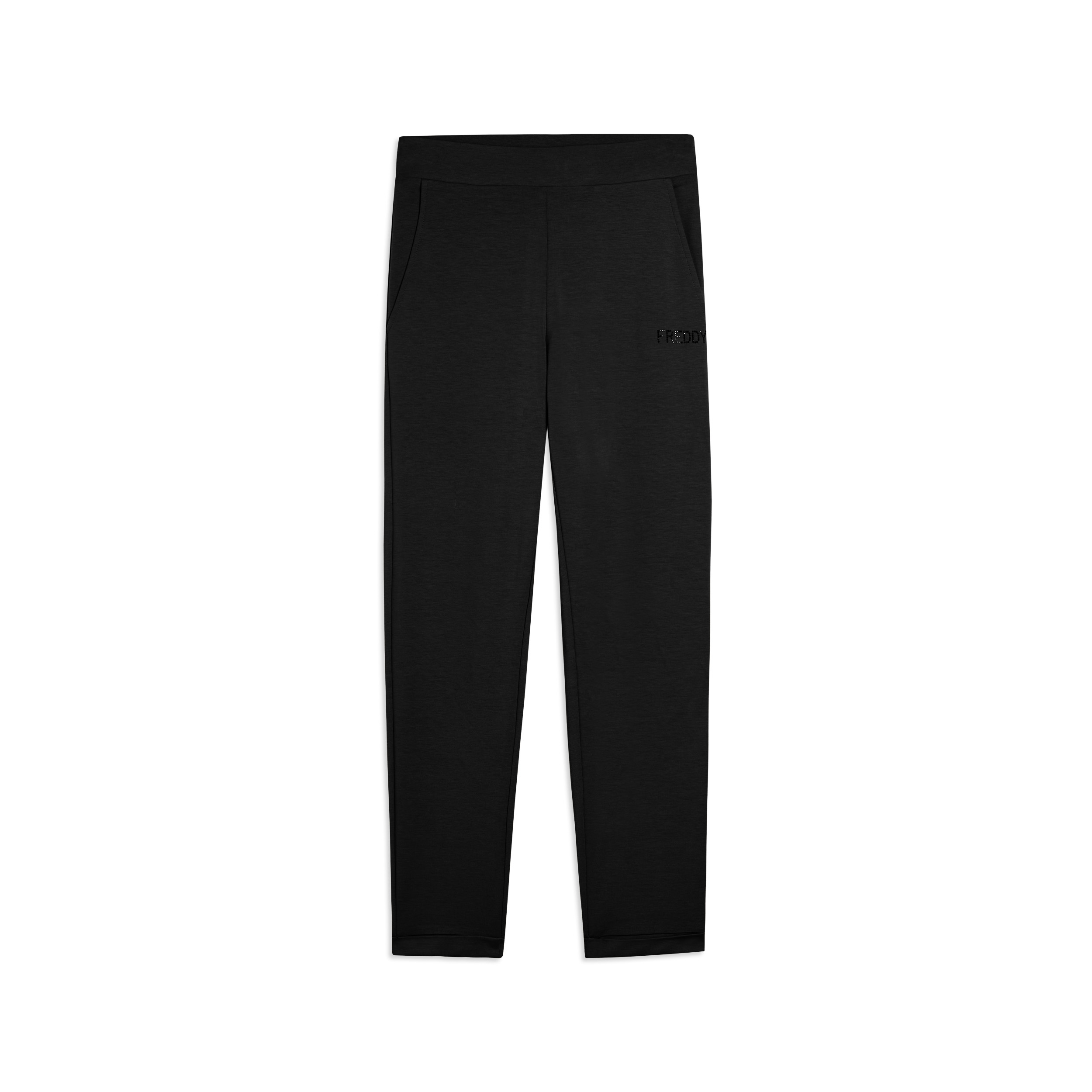 Pantaloni Sportivi Cropped con risvolto e strass FREDDY