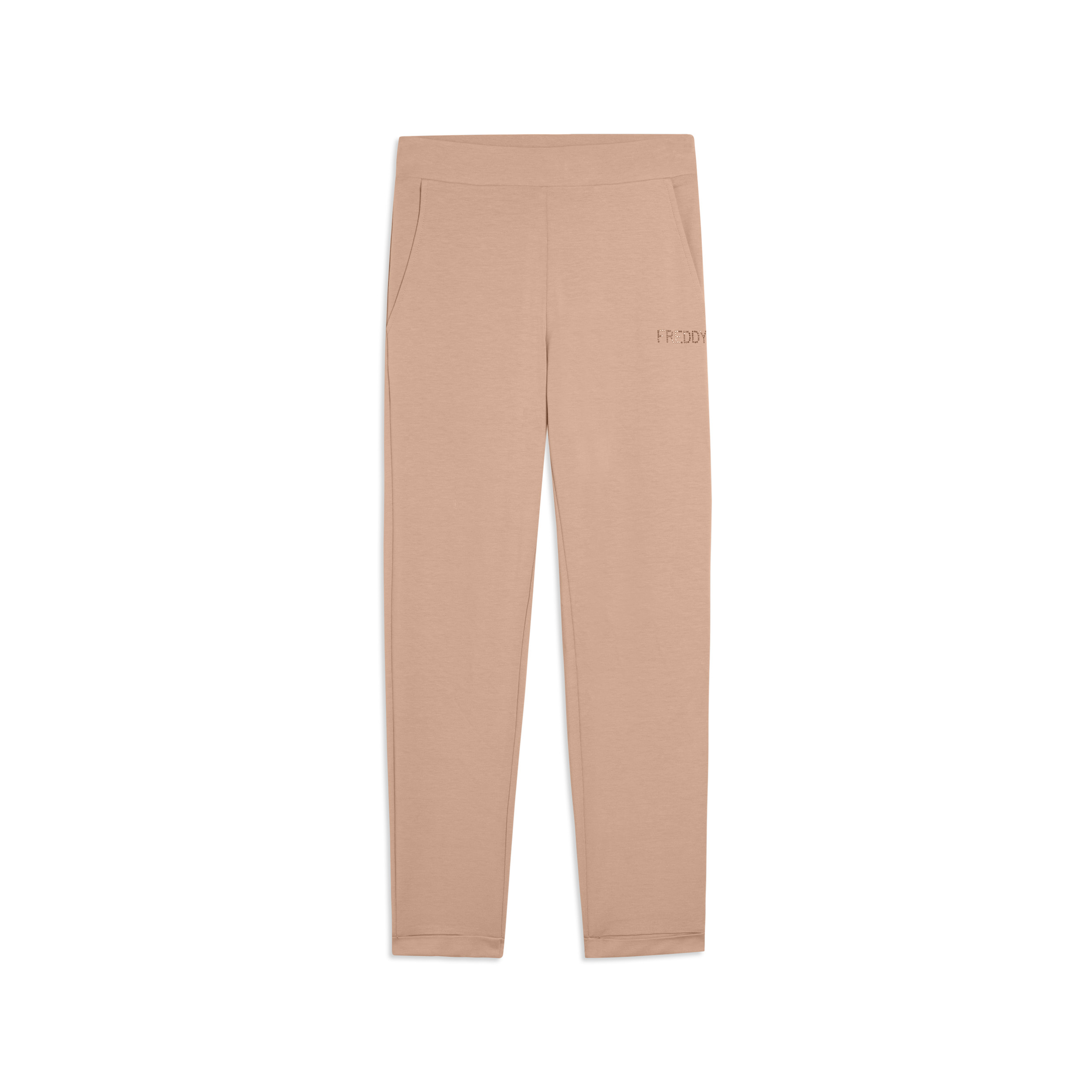 Pantaloni Sportivi Cropped con risvolto e strass FREDDY