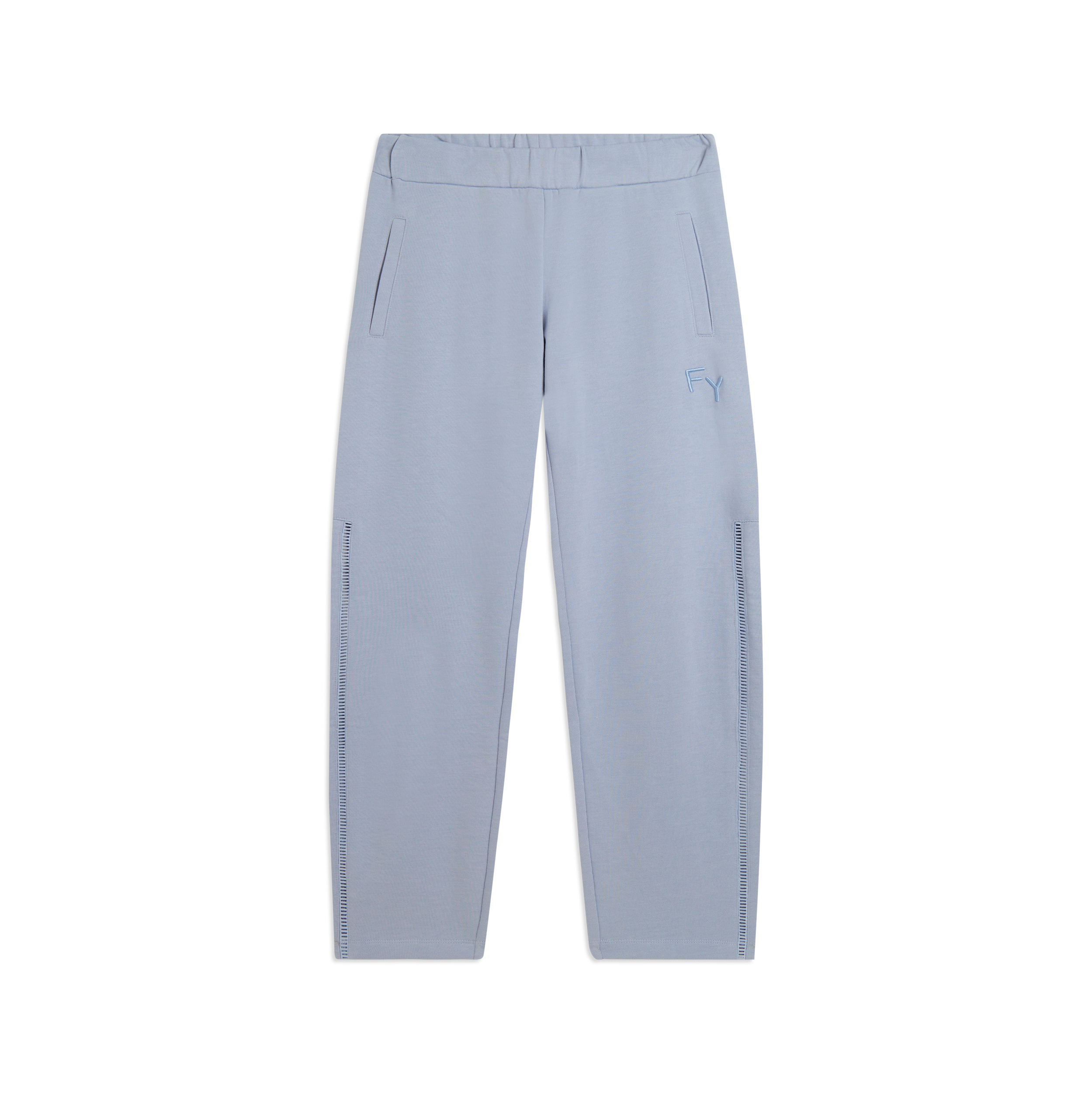 Pantaloni Sportivi con Gamba Dritta e Ricamo Traforato