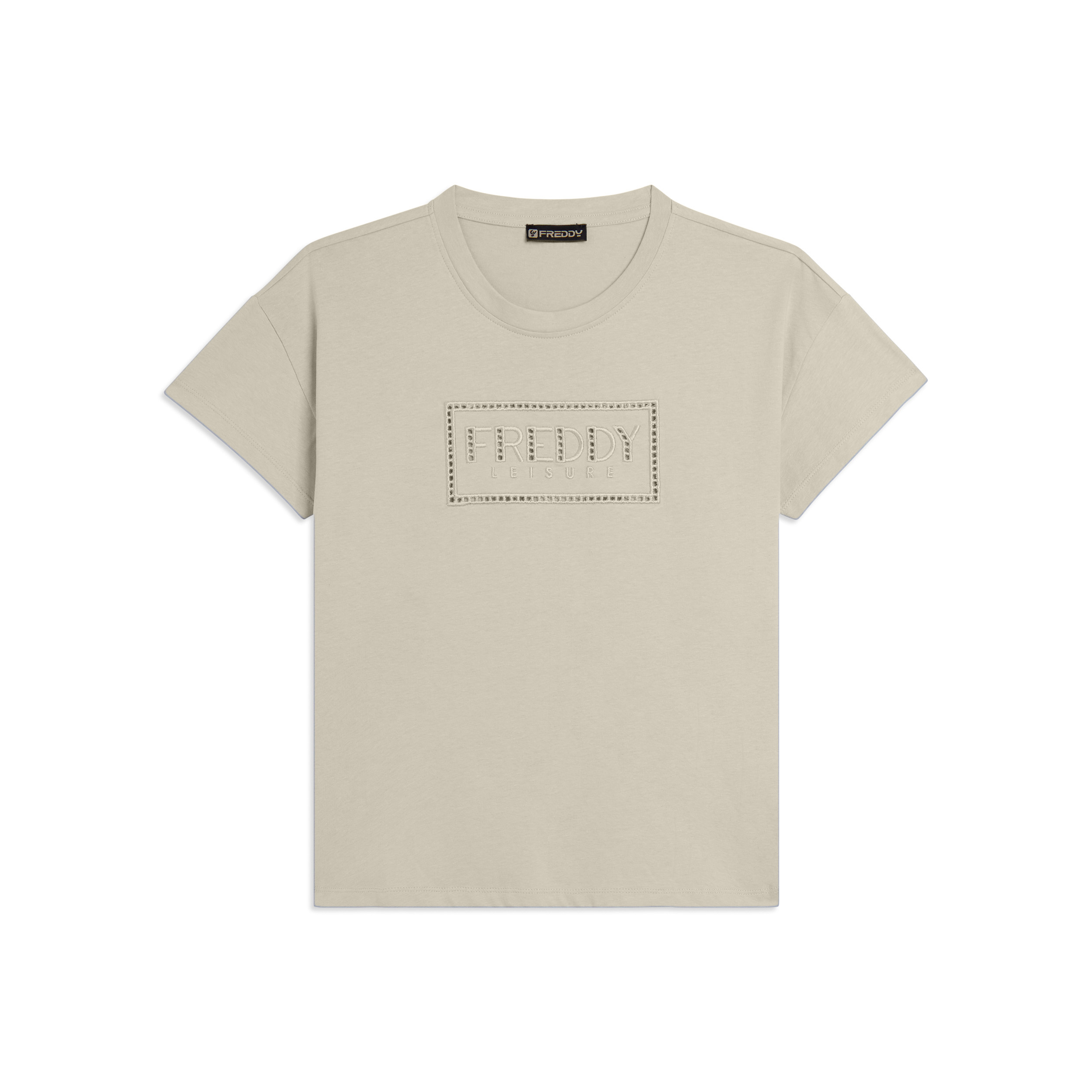 T-shirt con Maniche ad Aletta e Logo Ricamato