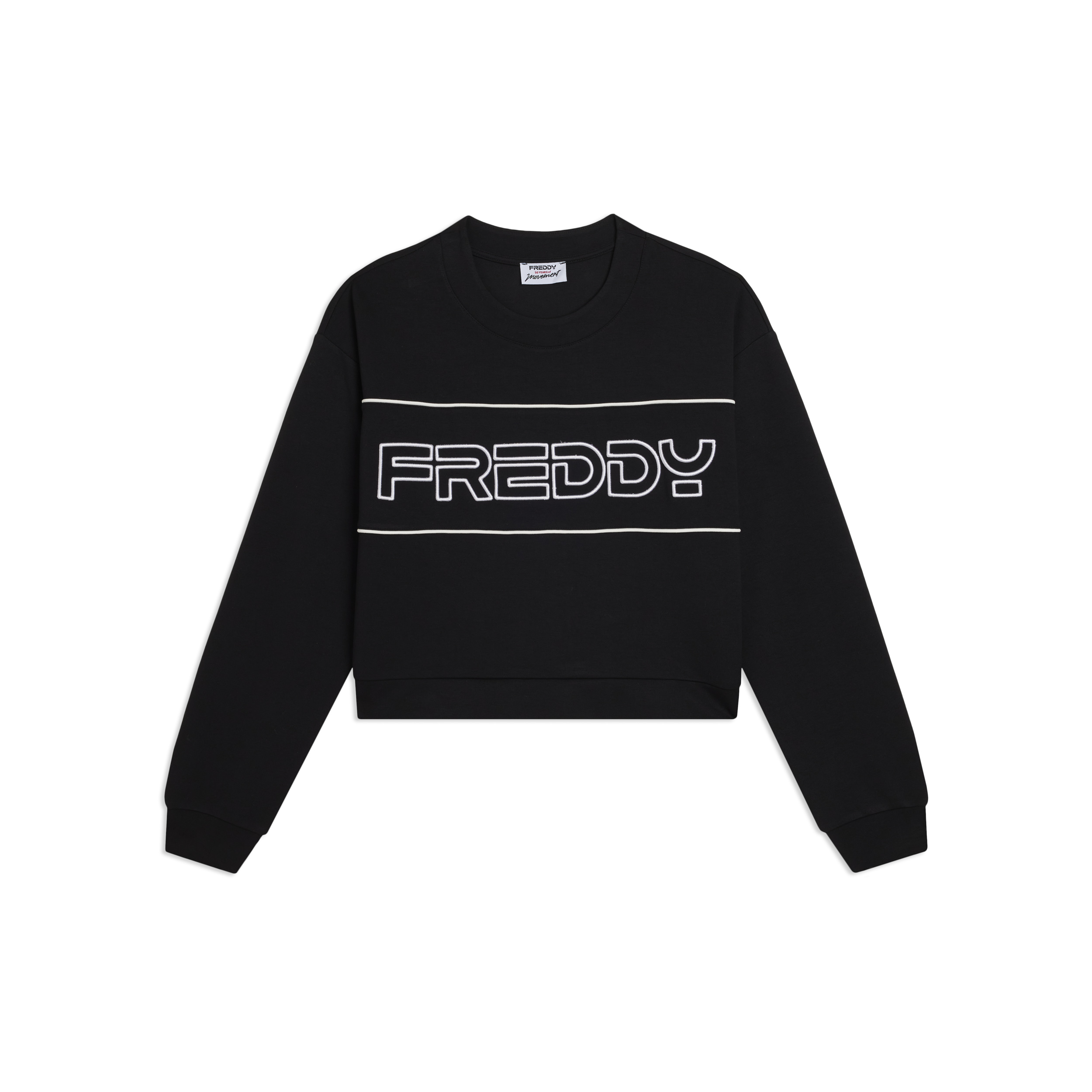 Felpa Comfort fit Cropped con Maxi Logo Ricamato